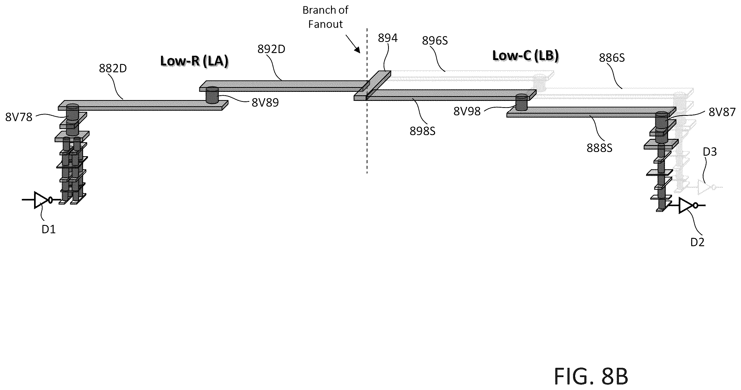 Patent US11854786 Figure 14 – Deep lines and shallow lines in signal conducting paths