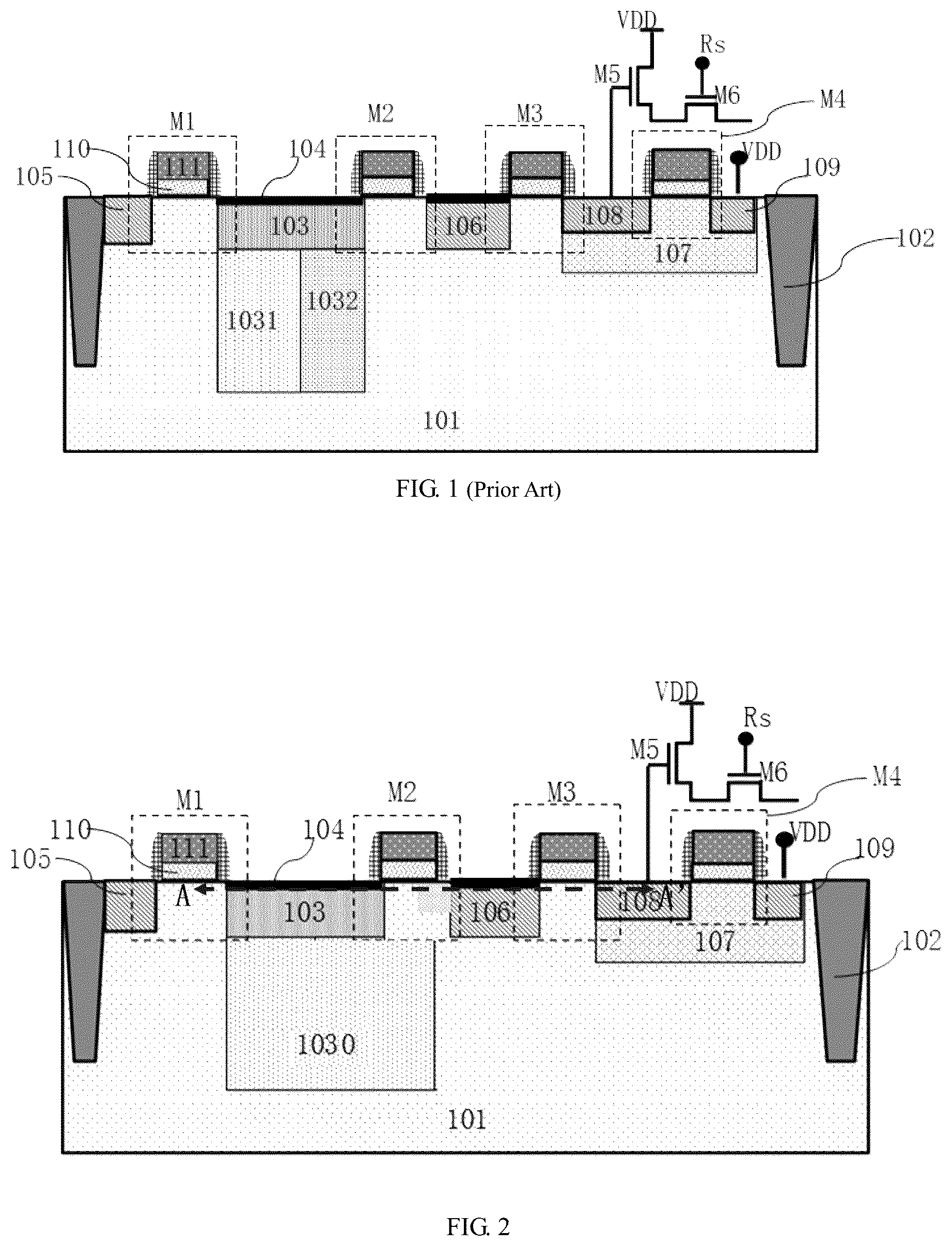 Patent US11854790 Figure 1 – Global shutter CMOS image sensor and method for making the same