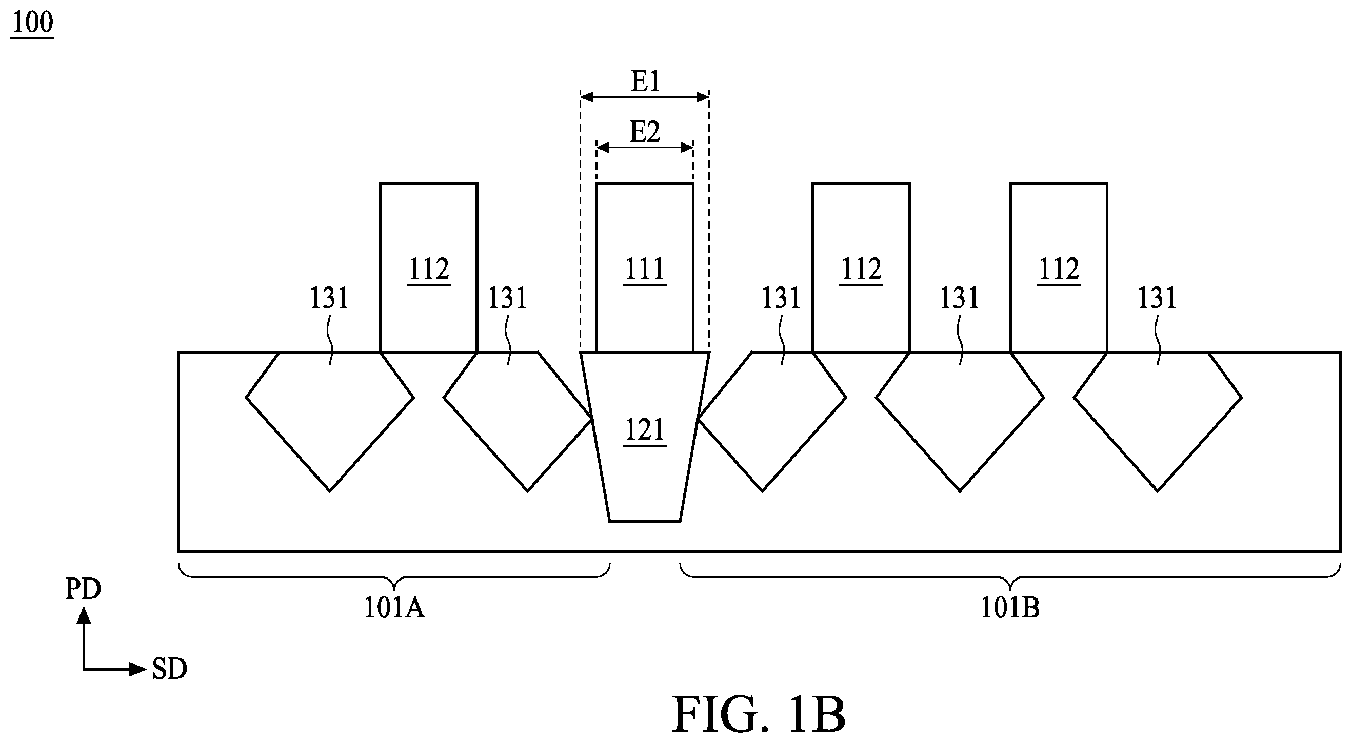 Patent US11854863 Figure 2 – Semiconductor device including an isolation region having an edge being covered and manufacturing method for the same