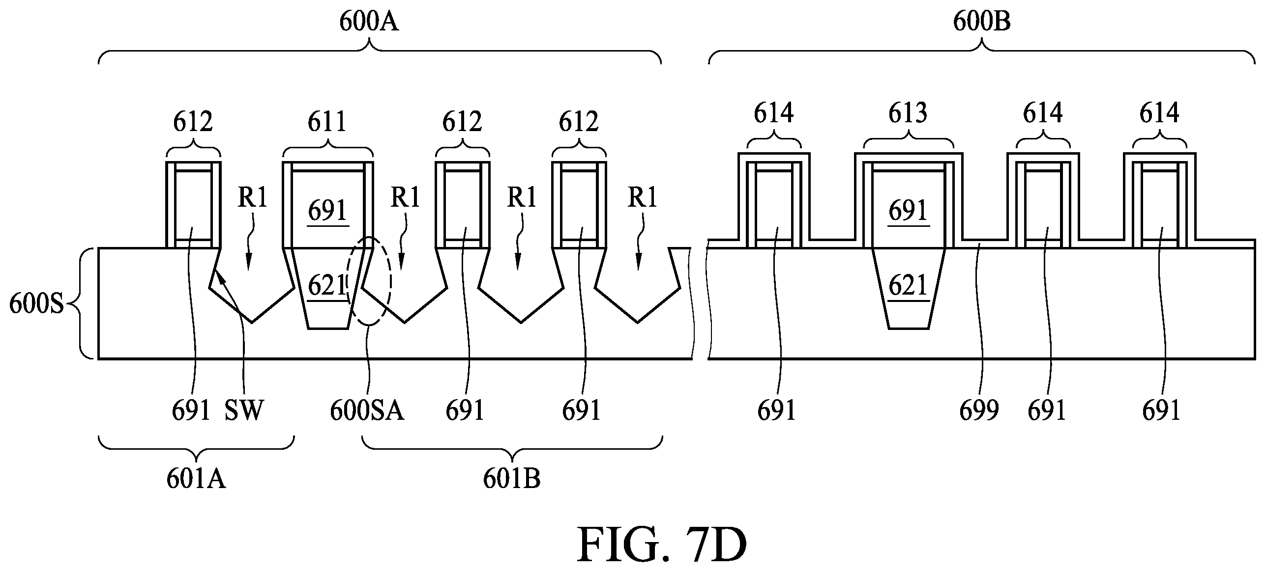 Patent US11854863 Figure 12 – Semiconductor device including an isolation region having an edge being covered and manufacturing method for the same