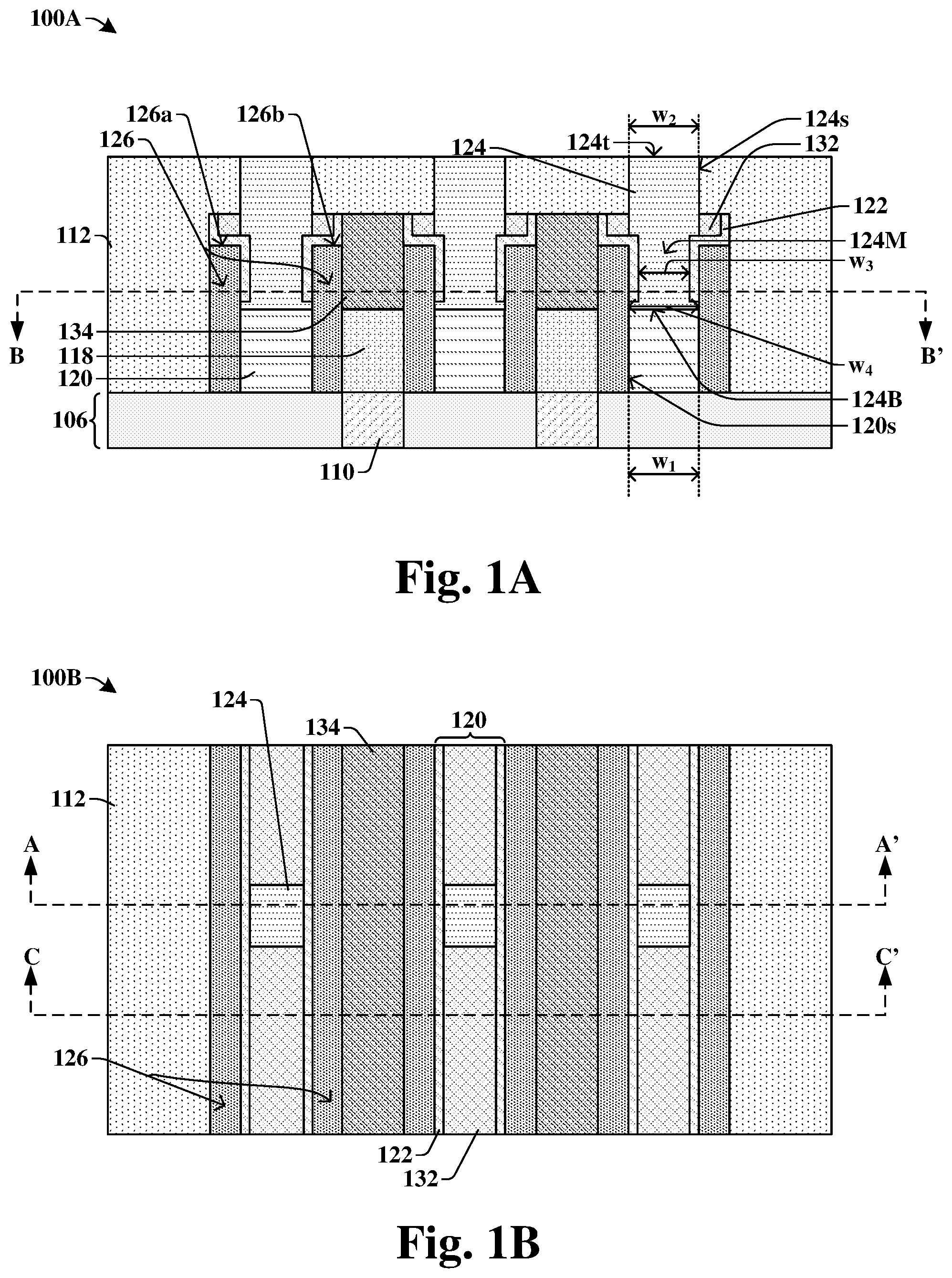 Patent US11854866 Figure 1 – Enlarging contact area and process window for a contact via