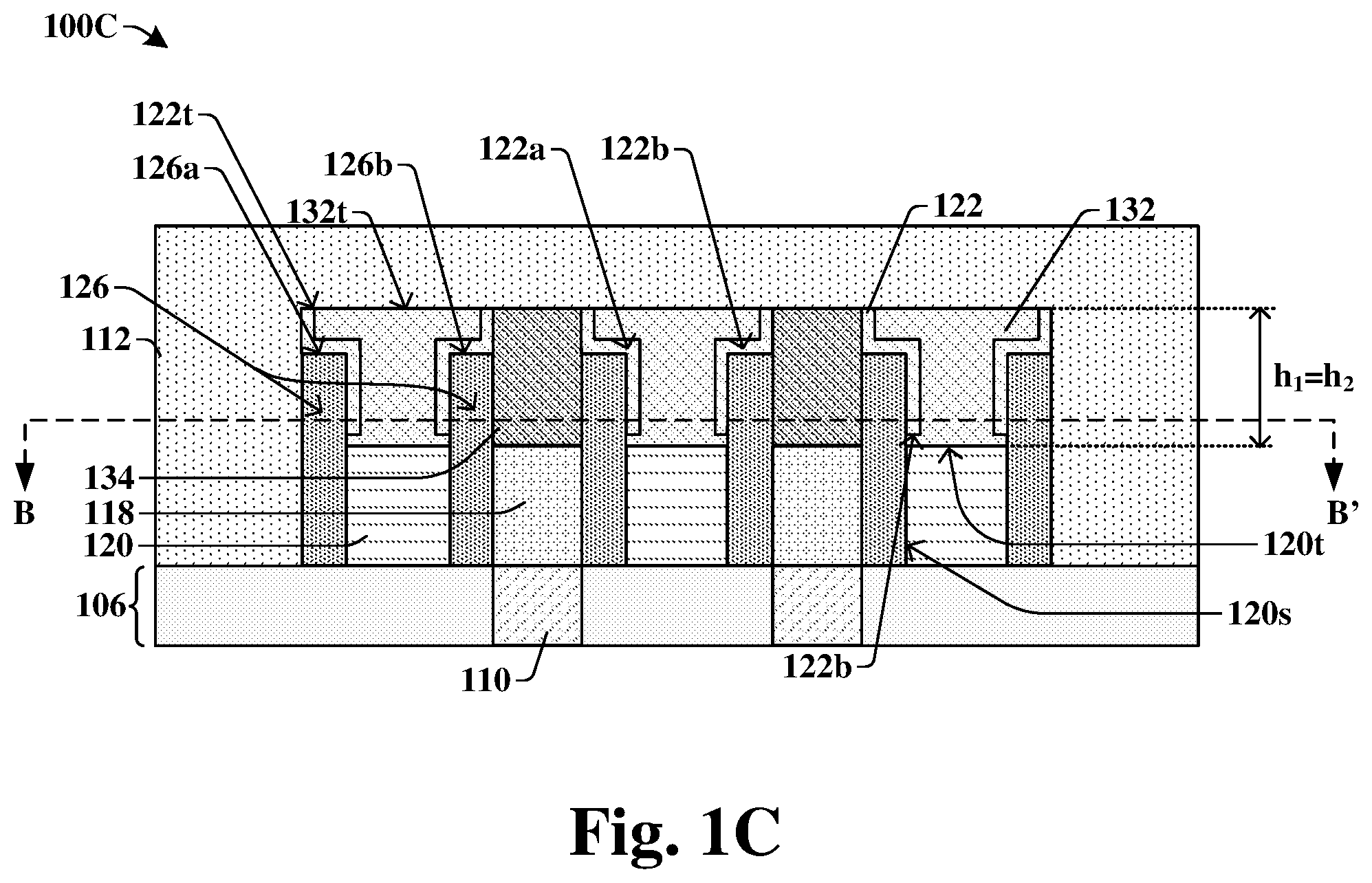 Patent US11854866 Figure 2 – Enlarging contact area and process window for a contact via