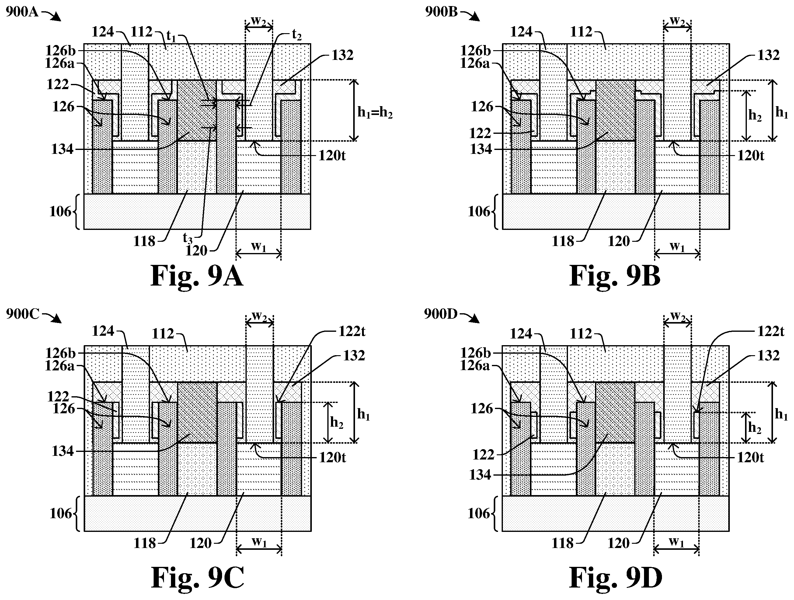 Patent US11854866 Figure 8 – Enlarging contact area and process window for a contact via