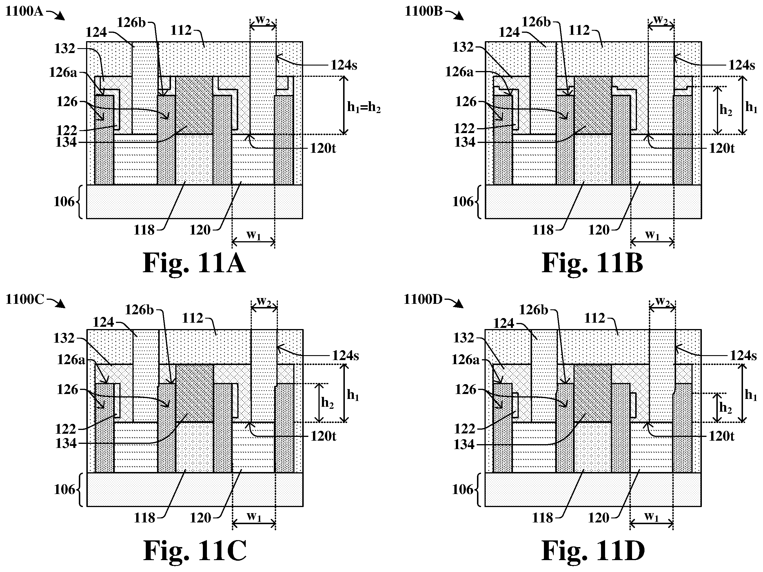 Patent US11854866 Figure 10 – Enlarging contact area and process window for a contact via