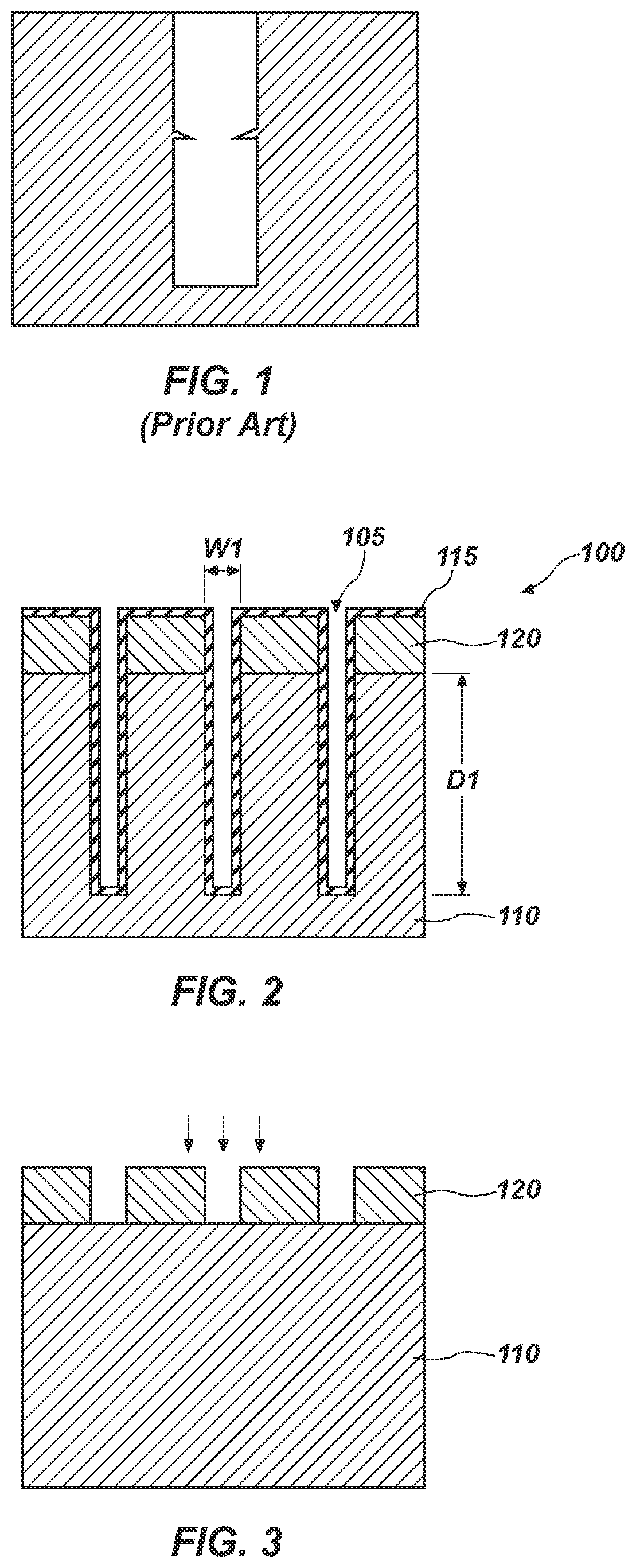 Patent US11854869 Figure 1 – Methods of forming high aspect ratio features