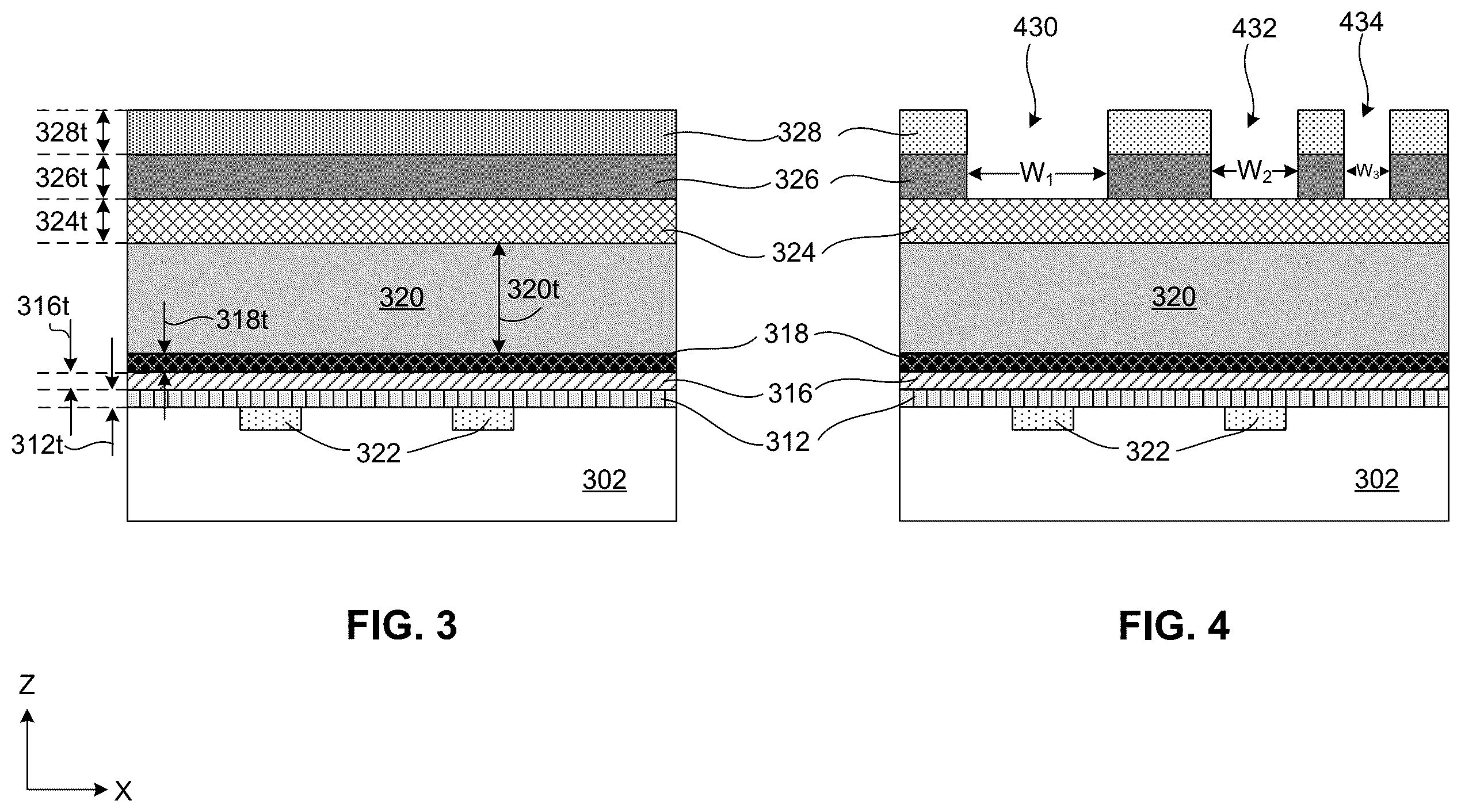 Patent US11854873 Figure 3 – Etch profile control of interconnect structures