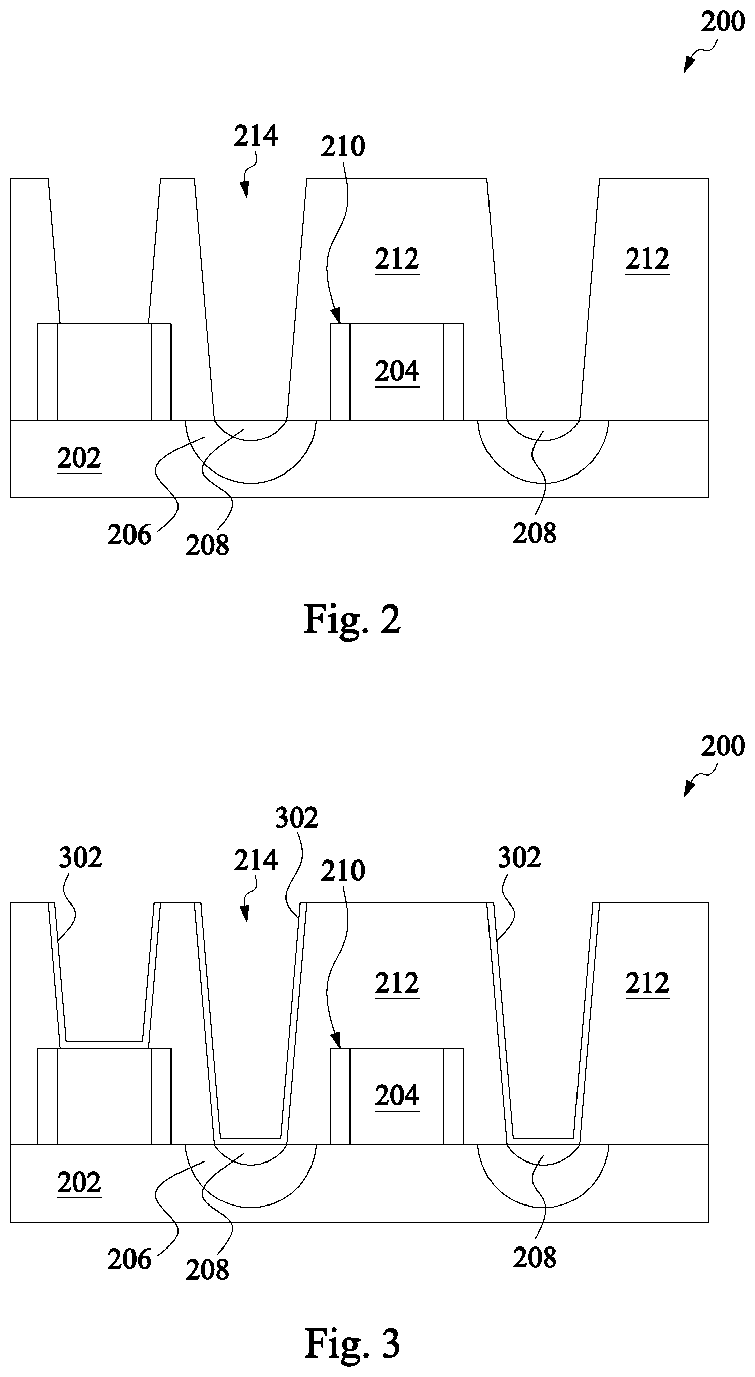 Patent US11854875 Figure 2 – Contact structure of a semiconductor device