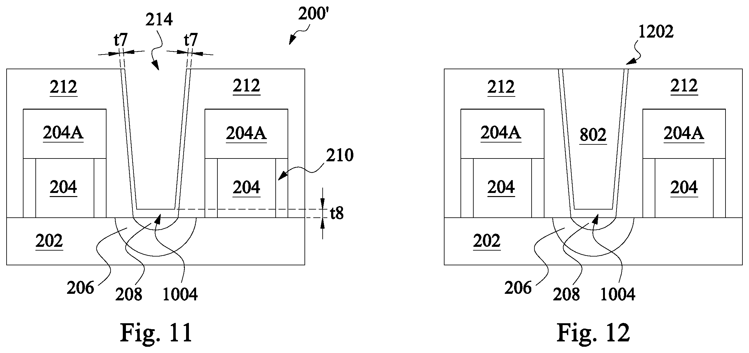 Patent US11854875 Figure 7 – Contact structure of a semiconductor device