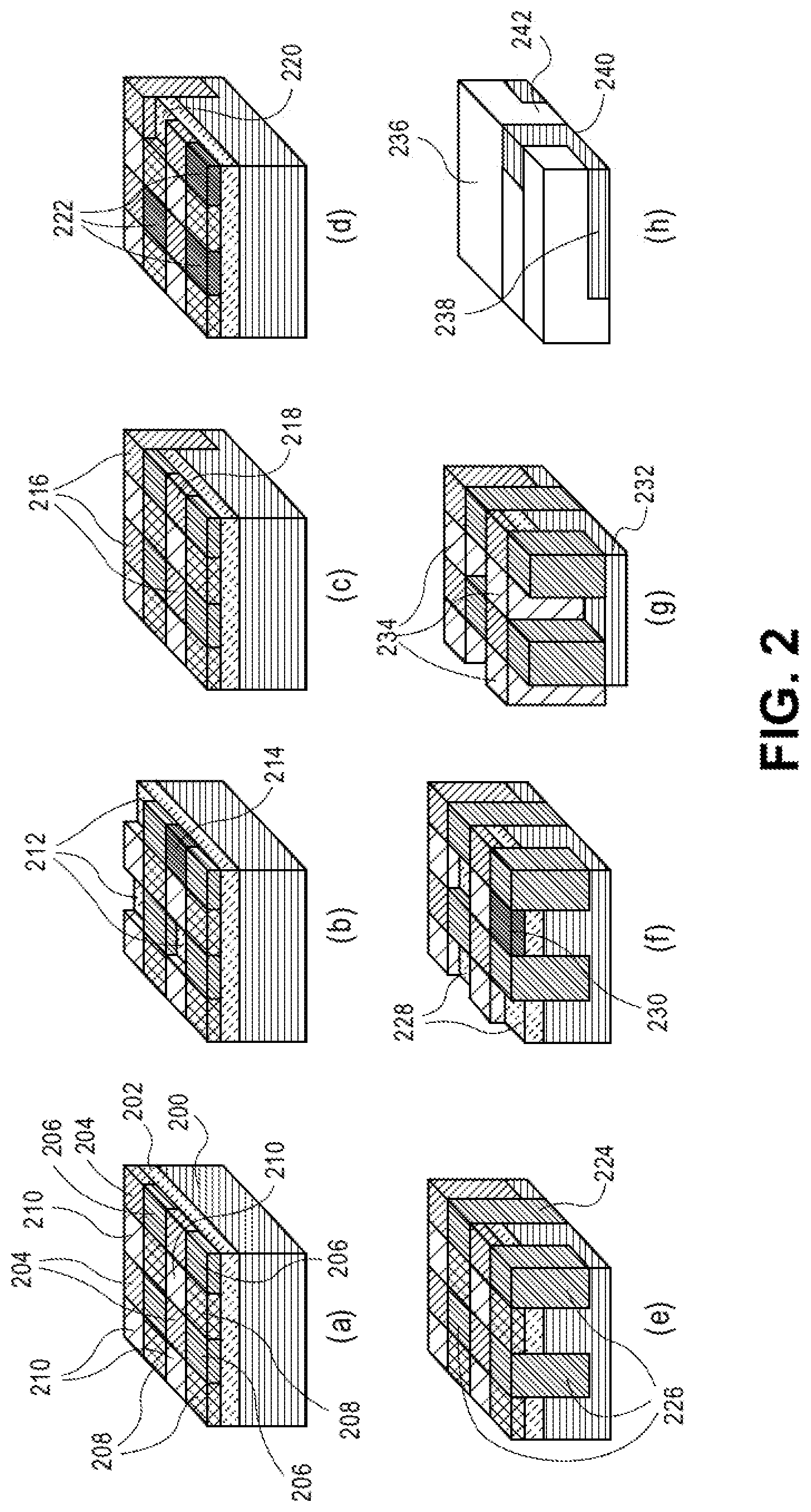 Patent US11854882 Figure 2 – Subtractive plug and tab patterning with photobuckets for back end of line (BEOL) spacer-based interconnects