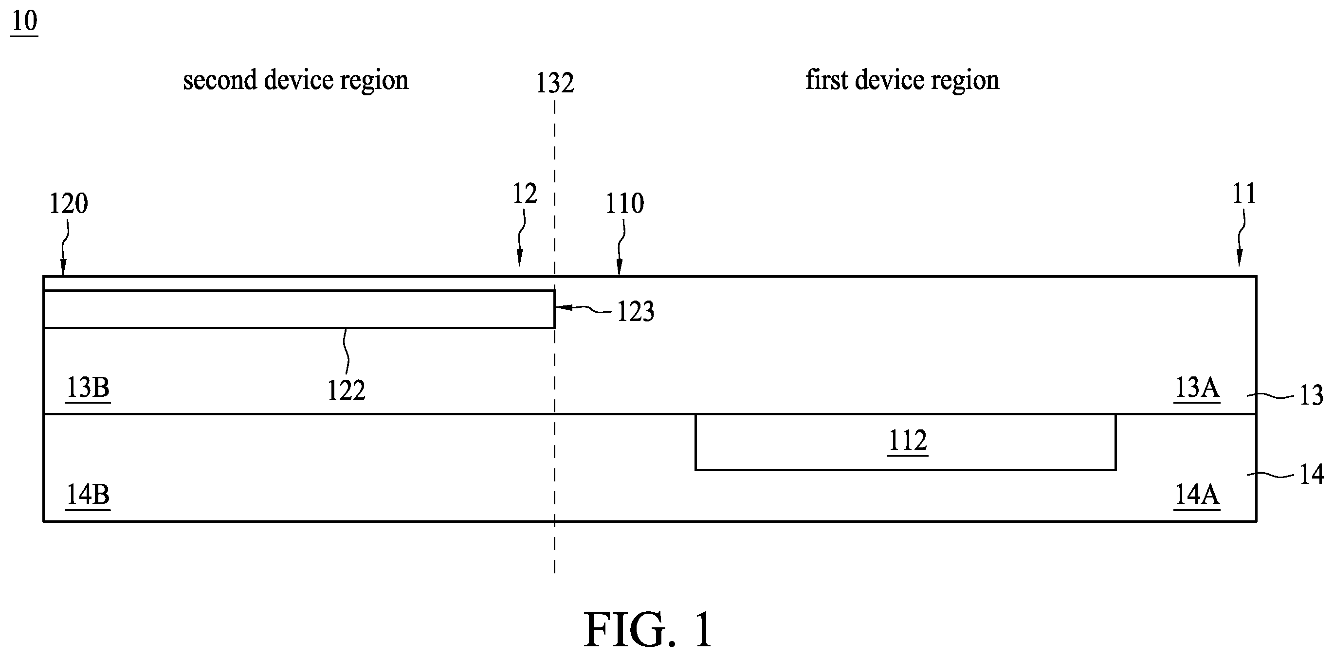 Patent US11854909 Figure 1 – Semiconductor structure and method for manufacturing thereof