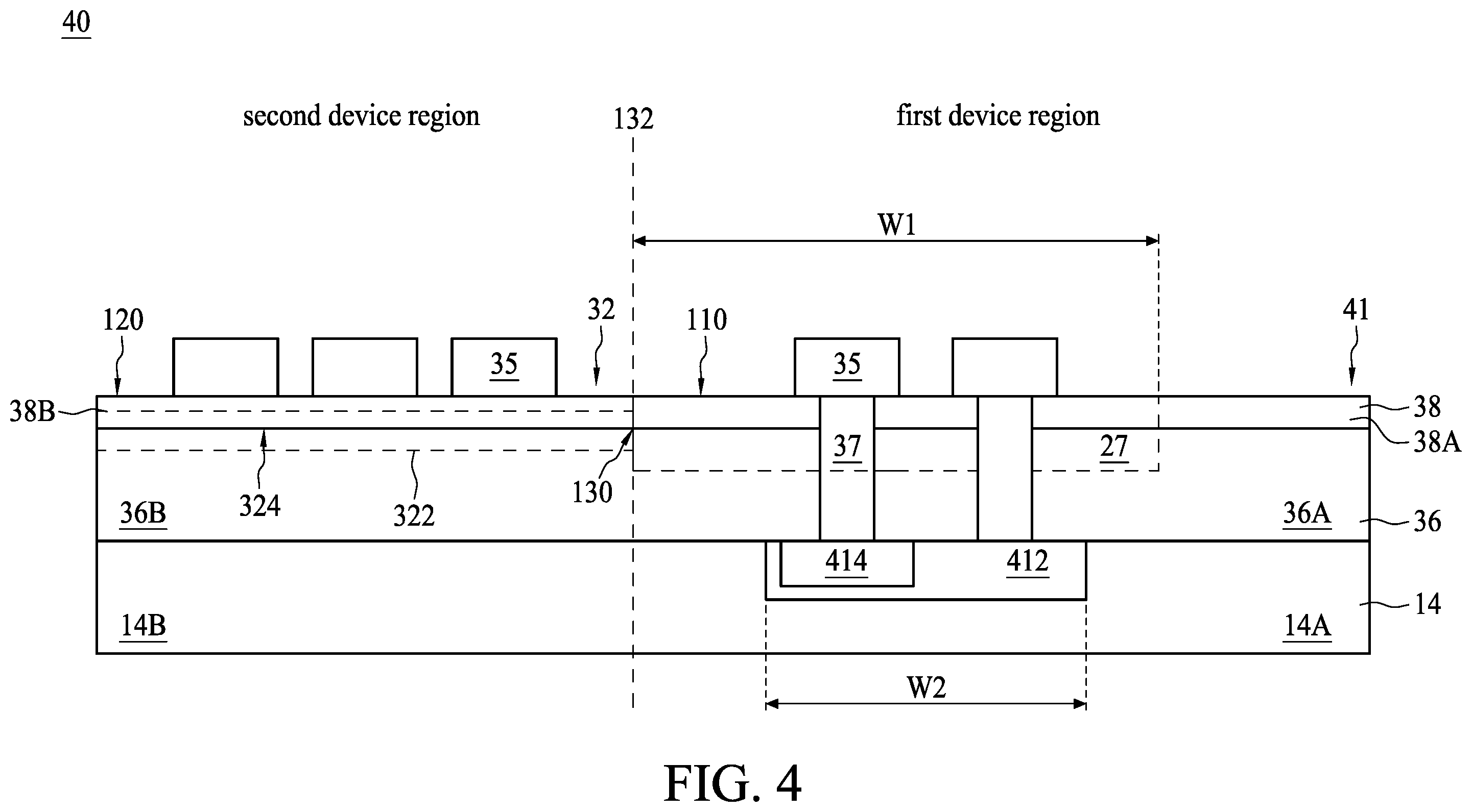 Patent US11854909 Figure 4 – Semiconductor structure and method for manufacturing thereof