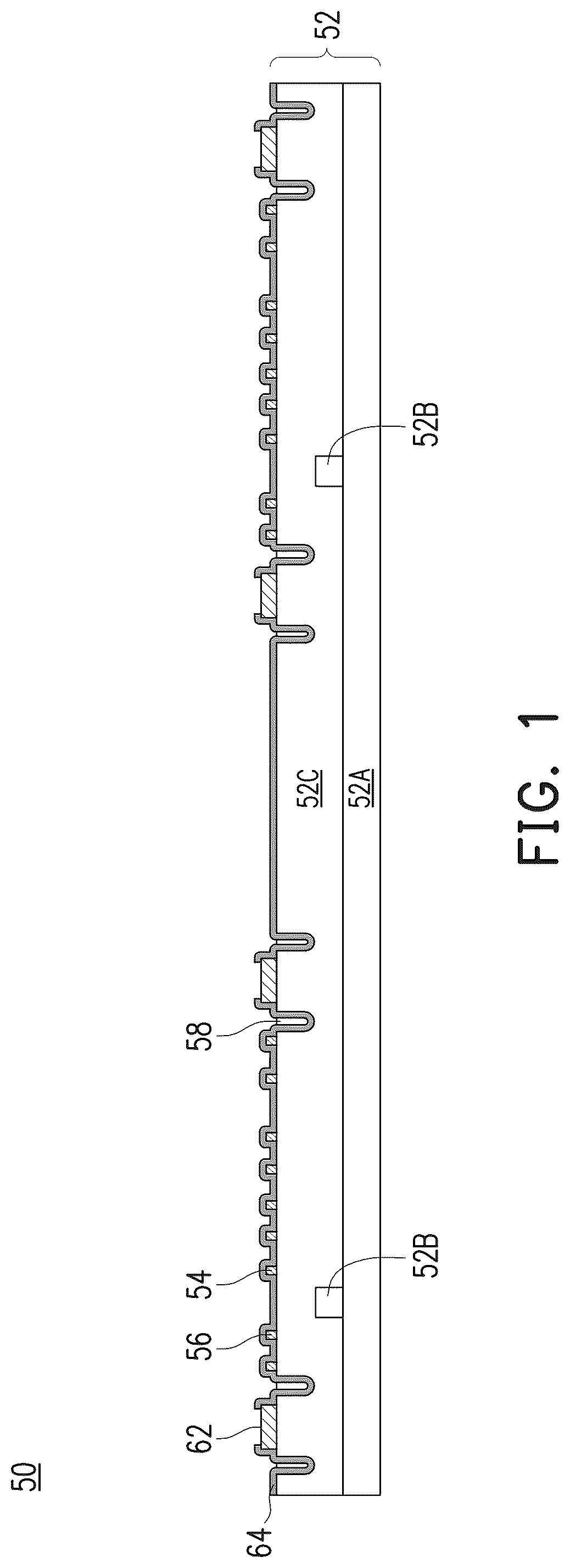 Patent US11854927 Figure 1 – Semiconductor package and method of forming same