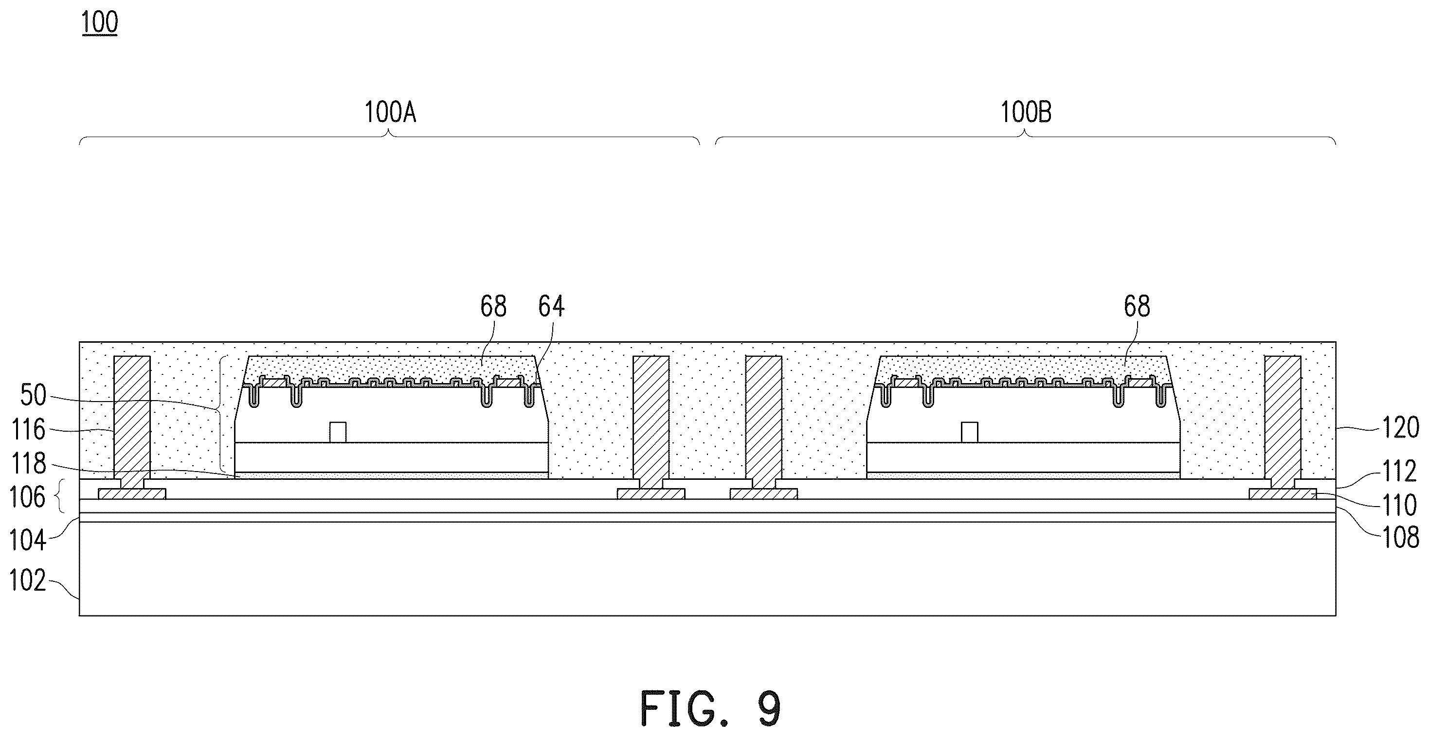 Patent US11854927 Figure 10 – Semiconductor package and method of forming same