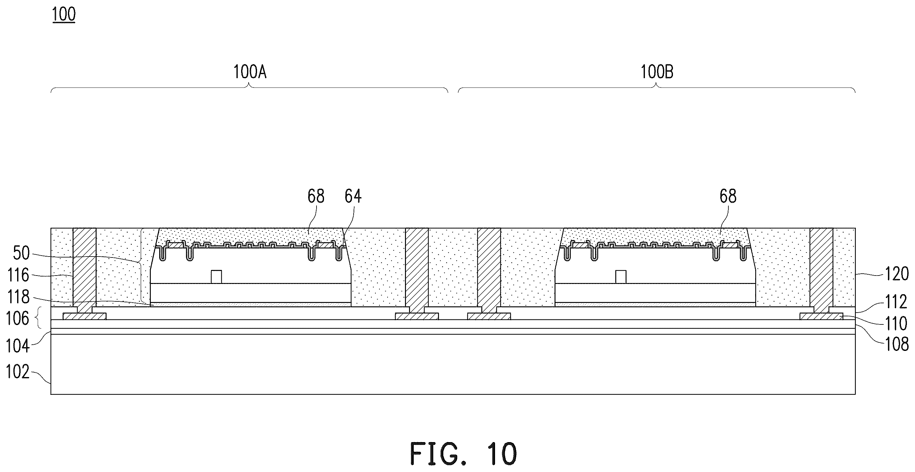 Patent US11854927 Figure 11 – Semiconductor package and method of forming same