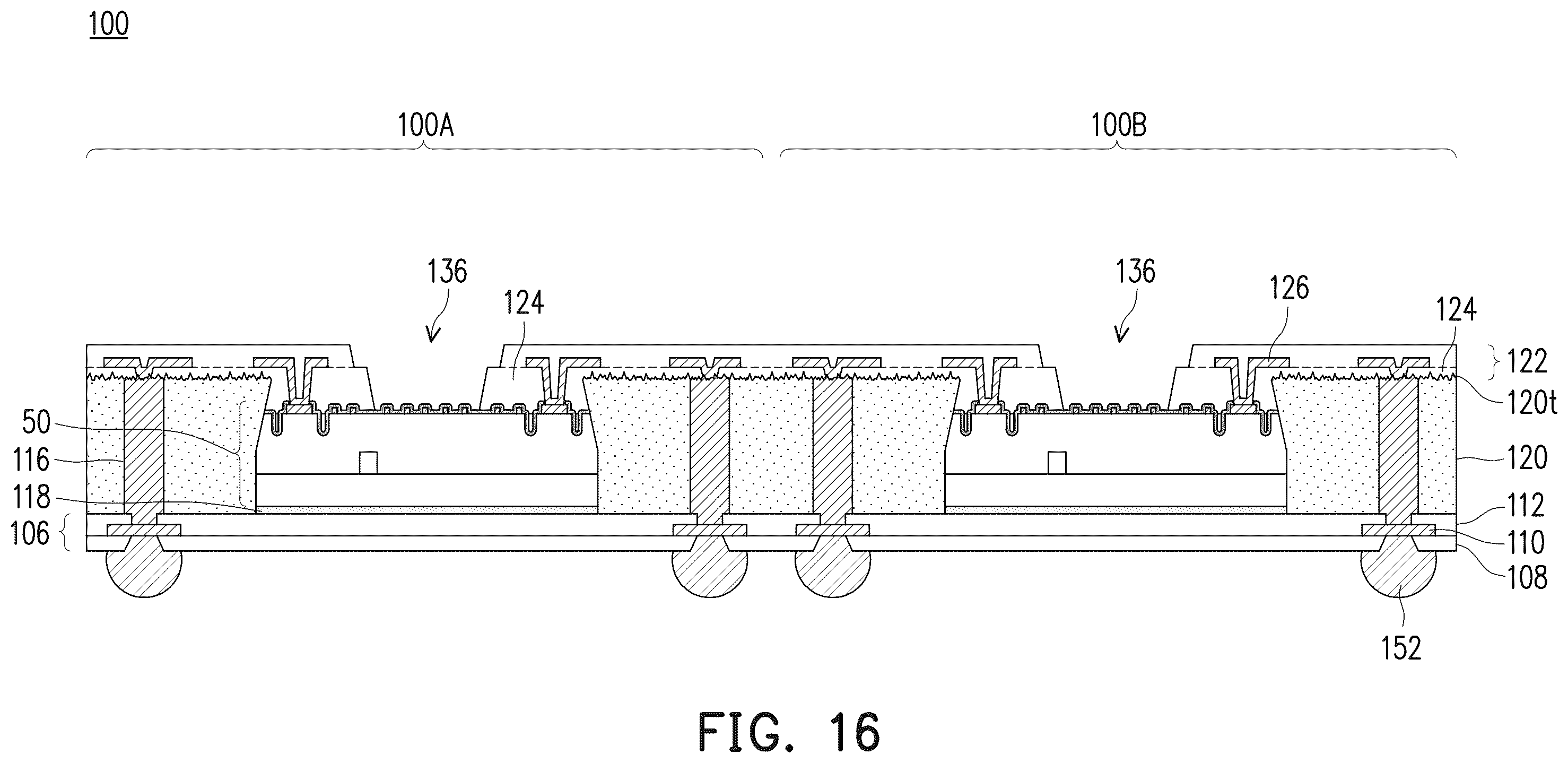 Patent US11854927 Figure 18 – Semiconductor package and method of forming same