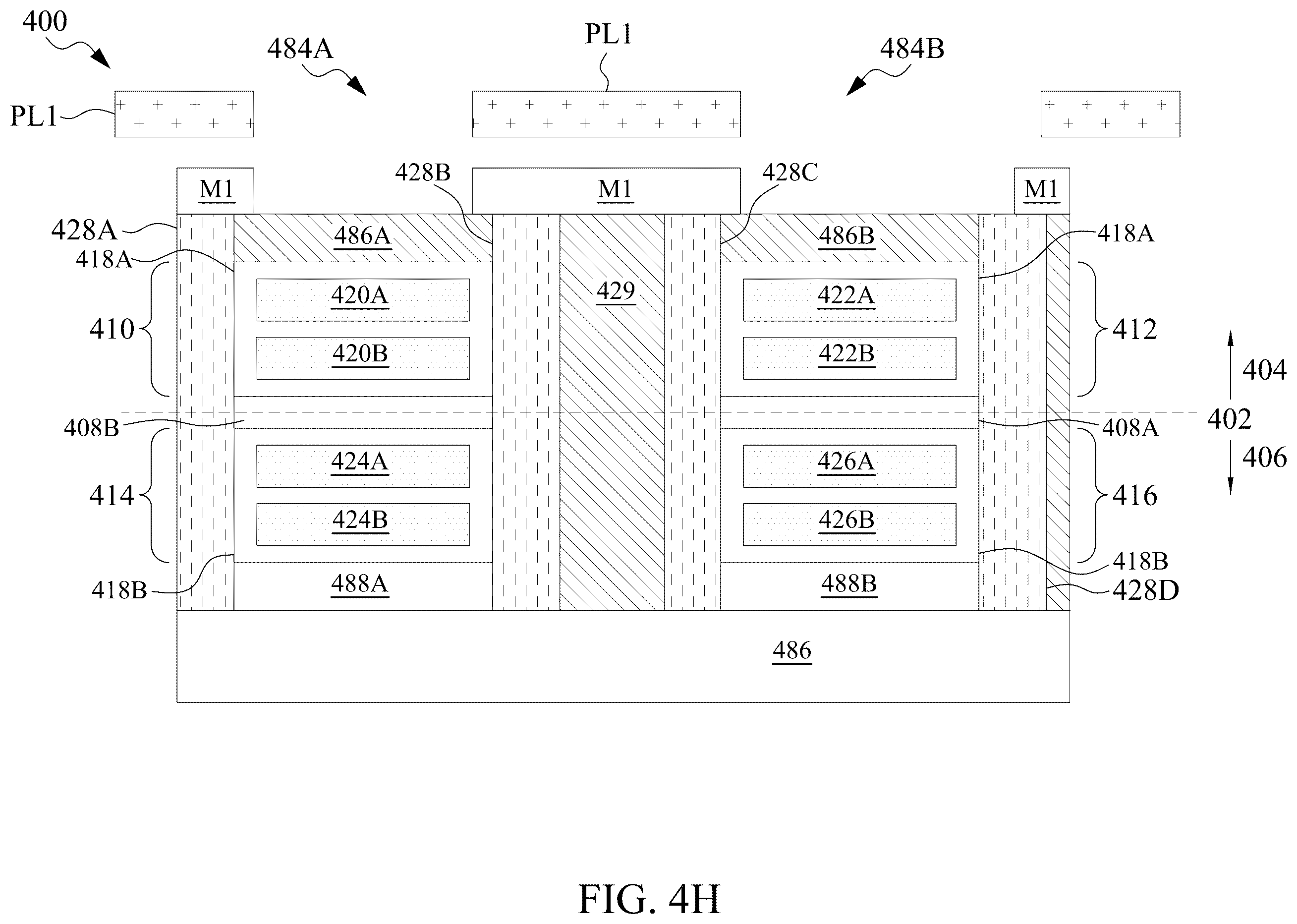 Patent US11854940 Figure 14 – Semiconductor device having self-aligned interconnect structure and method of making