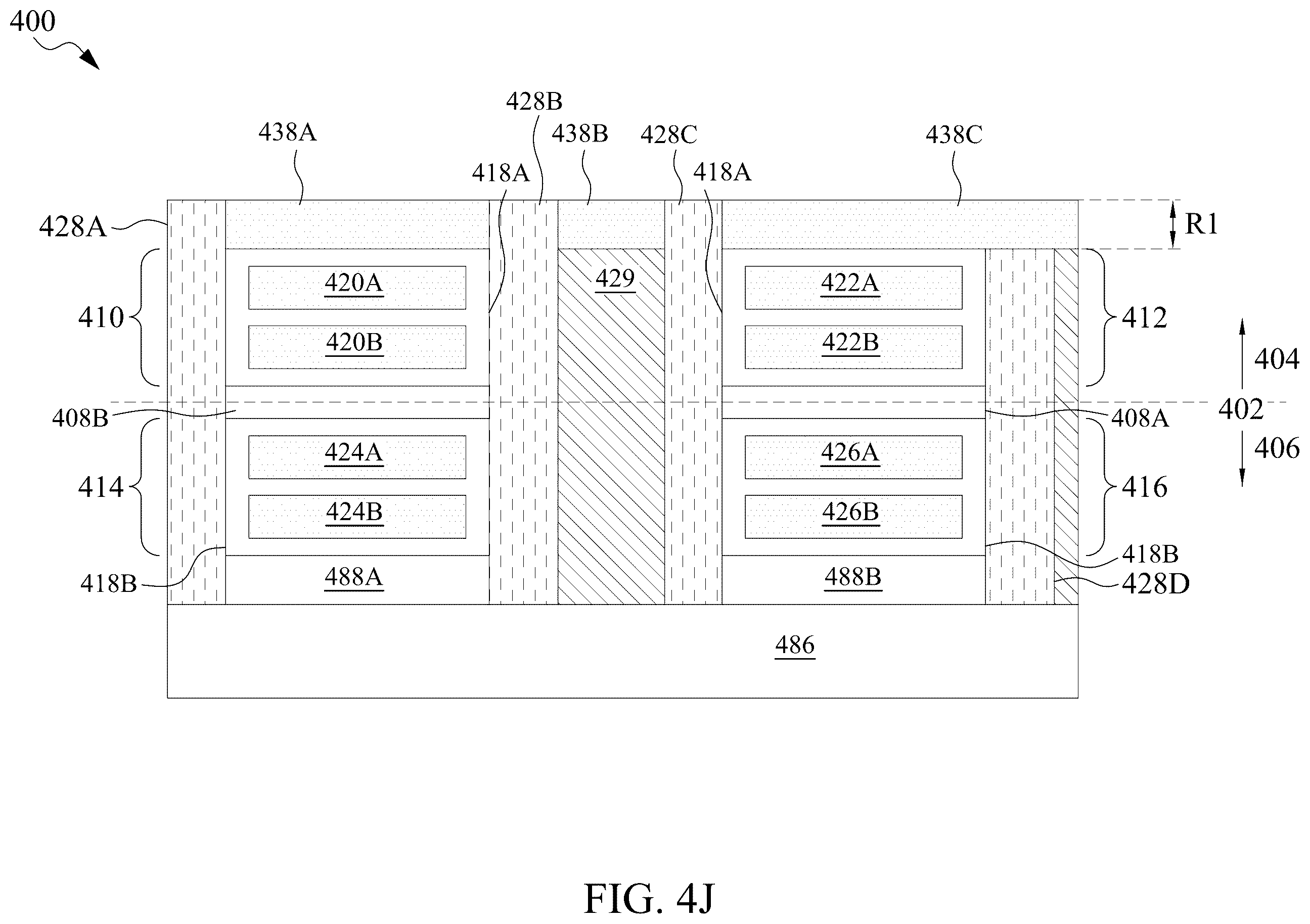 Patent US11854940 Figure 16 – Semiconductor device having self-aligned interconnect structure and method of making