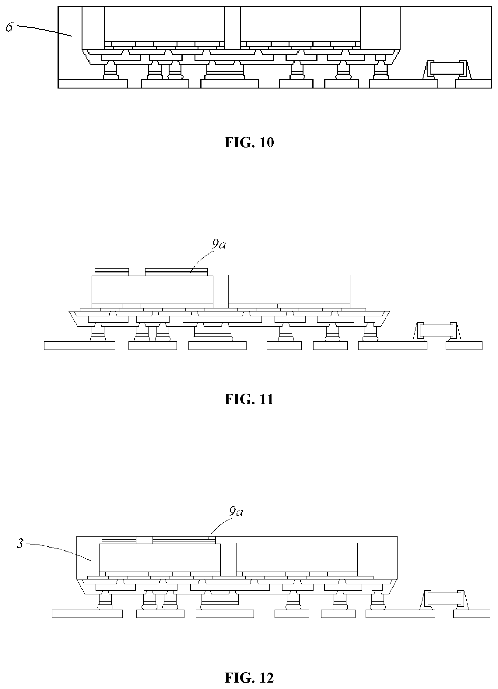 Patent US11854949 Figure 5 – Package structure having a plurality of chips attached to a lead frame by redistribution layer