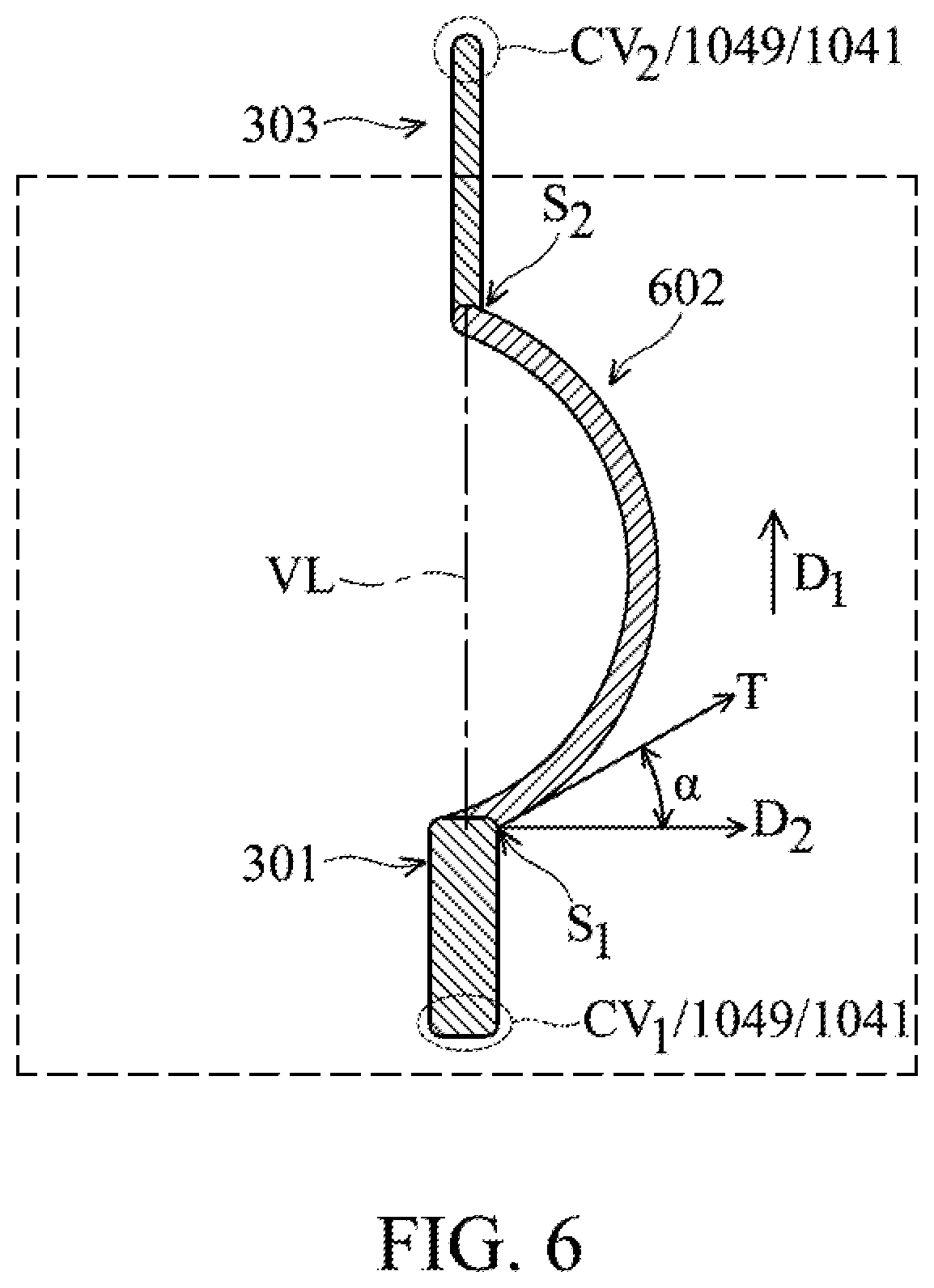 Patent US11854956 Figure 9 – Semiconductor die package with conductive line crack prevention design