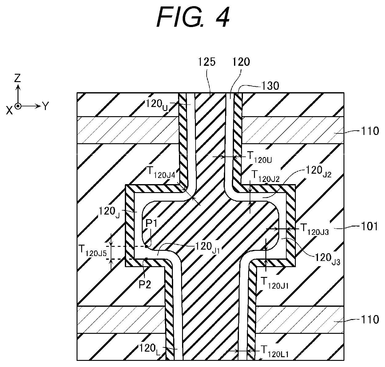 Patent US11854971 Figure 4 – Semiconductor storage device and manufacturing method thereof