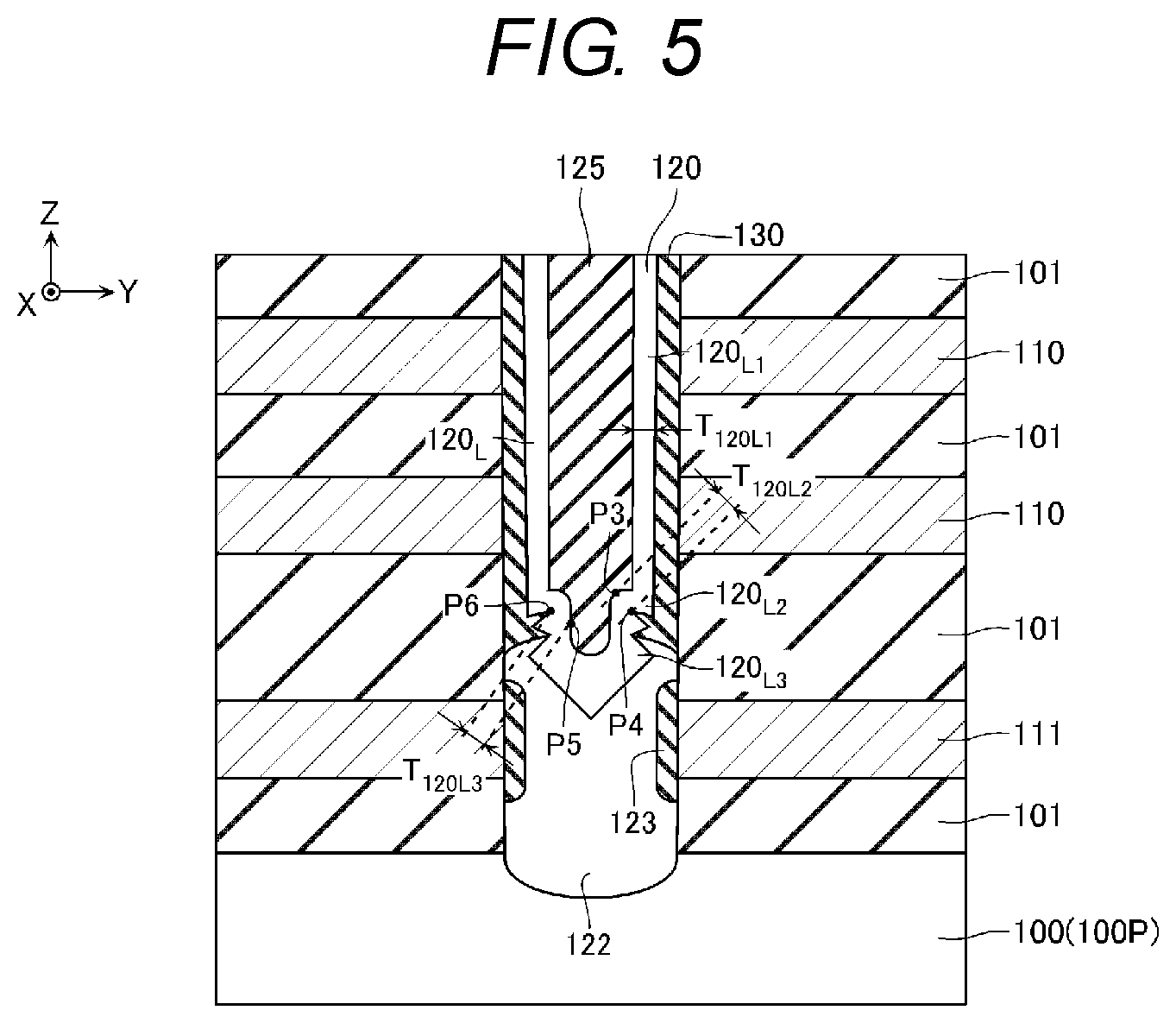 Patent US11854971 Figure 5 – Semiconductor storage device and manufacturing method thereof