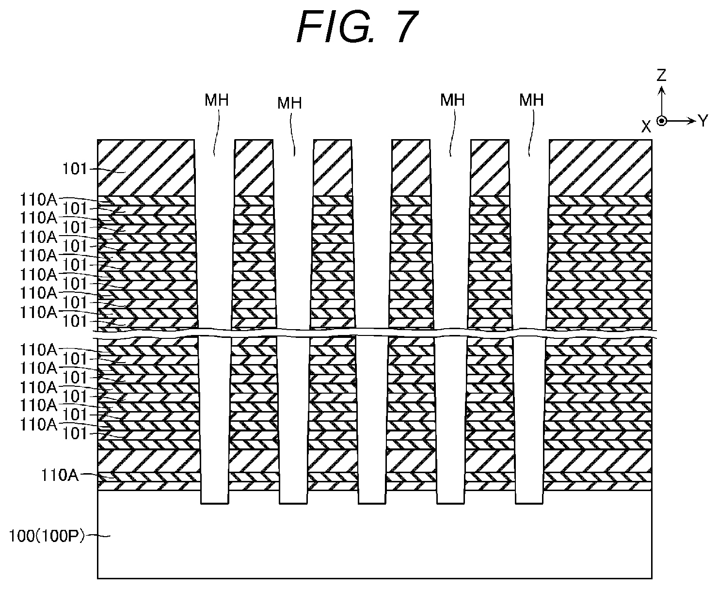 Patent US11854971 Figure 7 – Semiconductor storage device and manufacturing method thereof