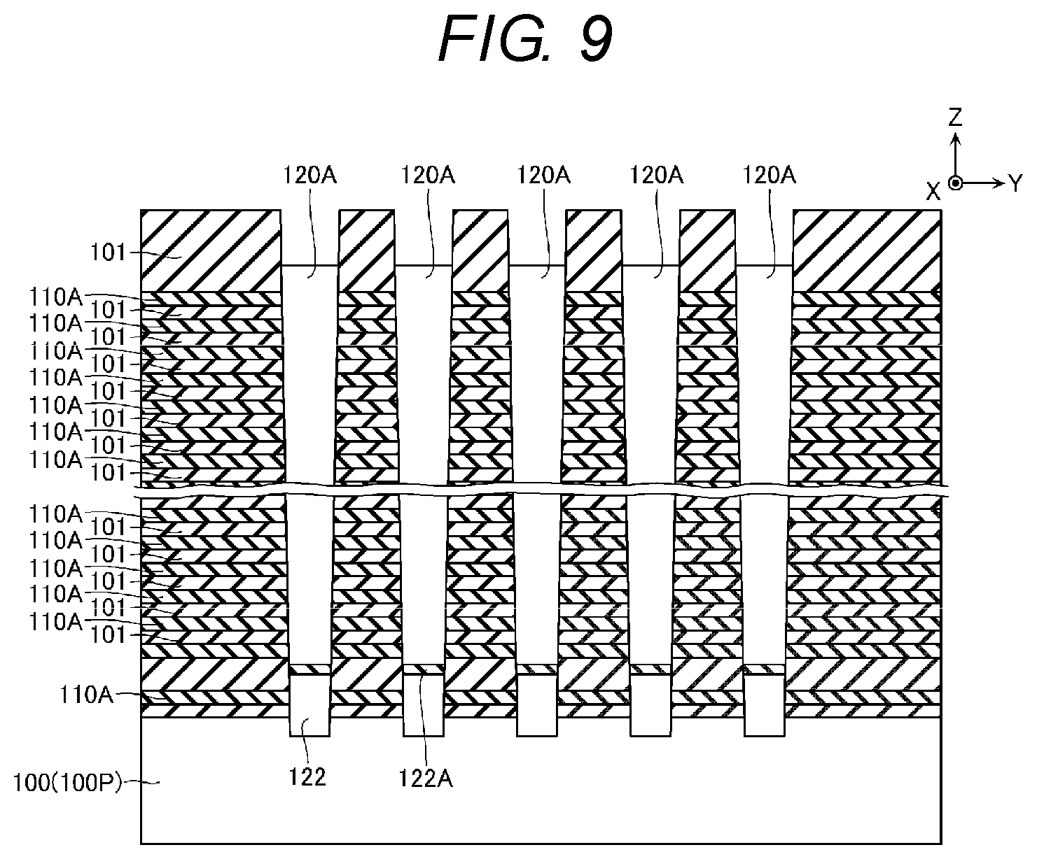 Patent US11854971 Figure 9 – Semiconductor storage device and manufacturing method thereof