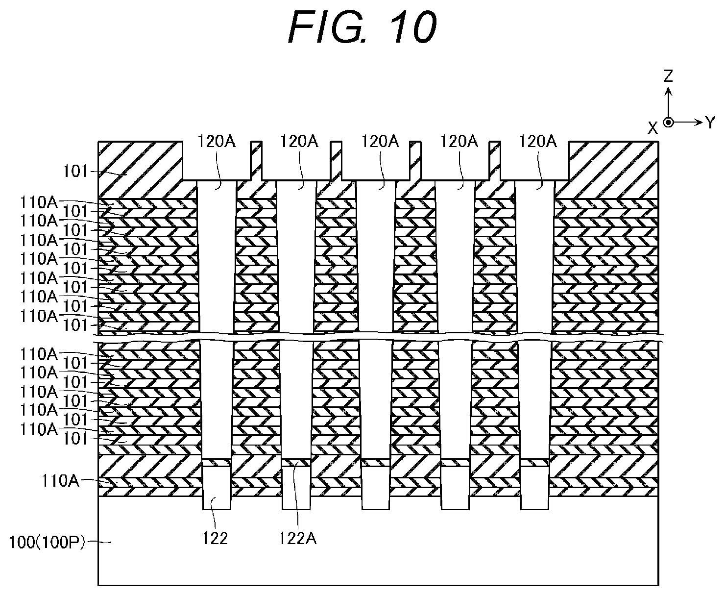Patent US11854971 Figure 10 – Semiconductor storage device and manufacturing method thereof
