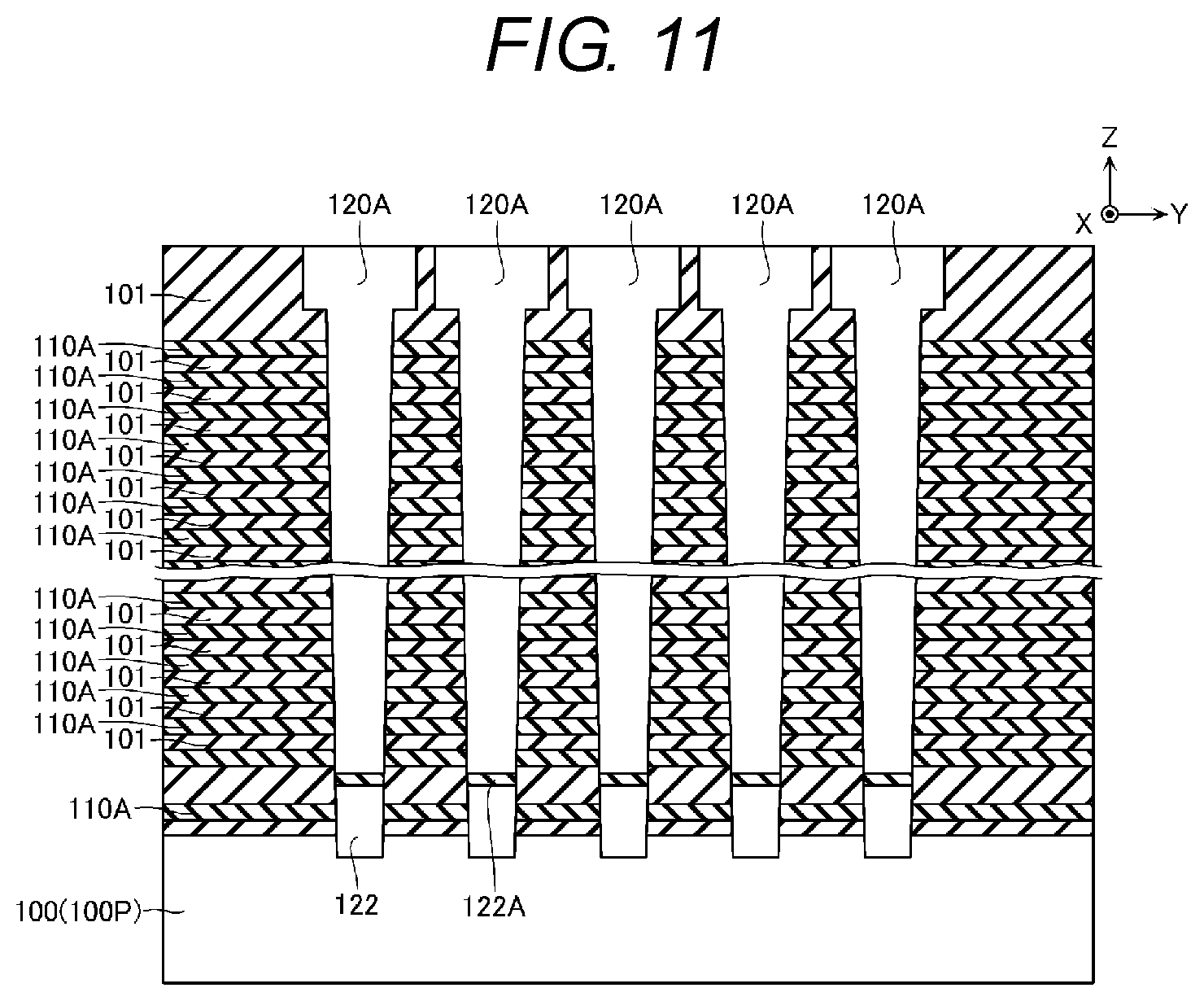 Patent US11854971 Figure 11 – Semiconductor storage device and manufacturing method thereof