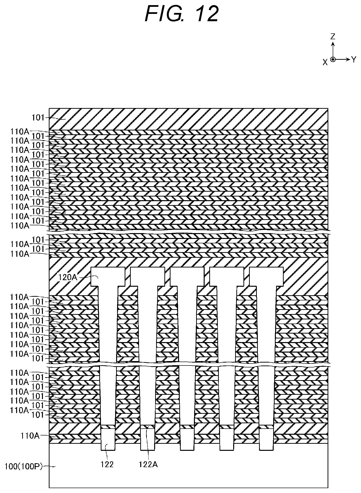 Patent US11854971 Figure 12 – Semiconductor storage device and manufacturing method thereof