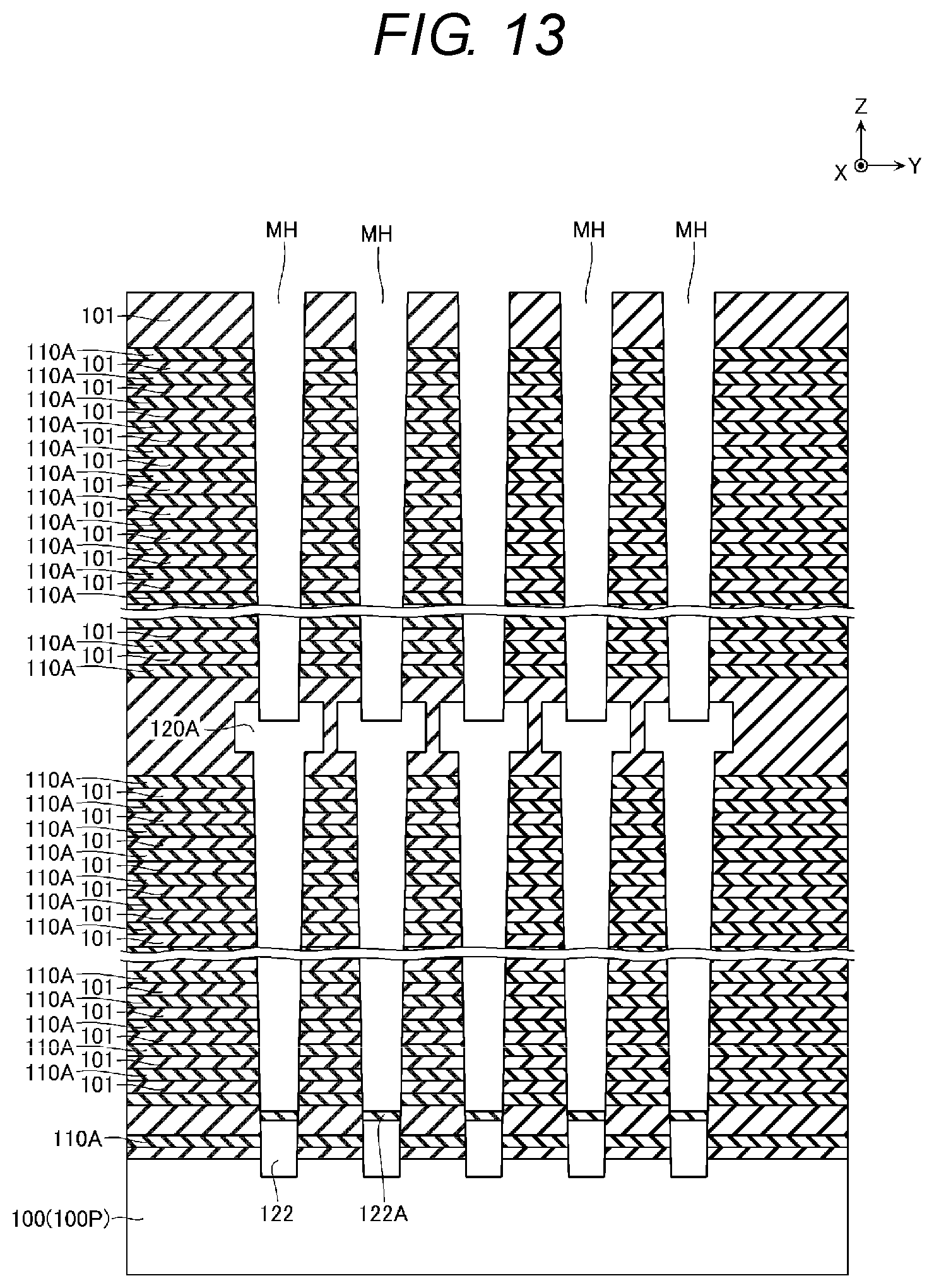 Patent US11854971 Figure 13 – Semiconductor storage device and manufacturing method thereof