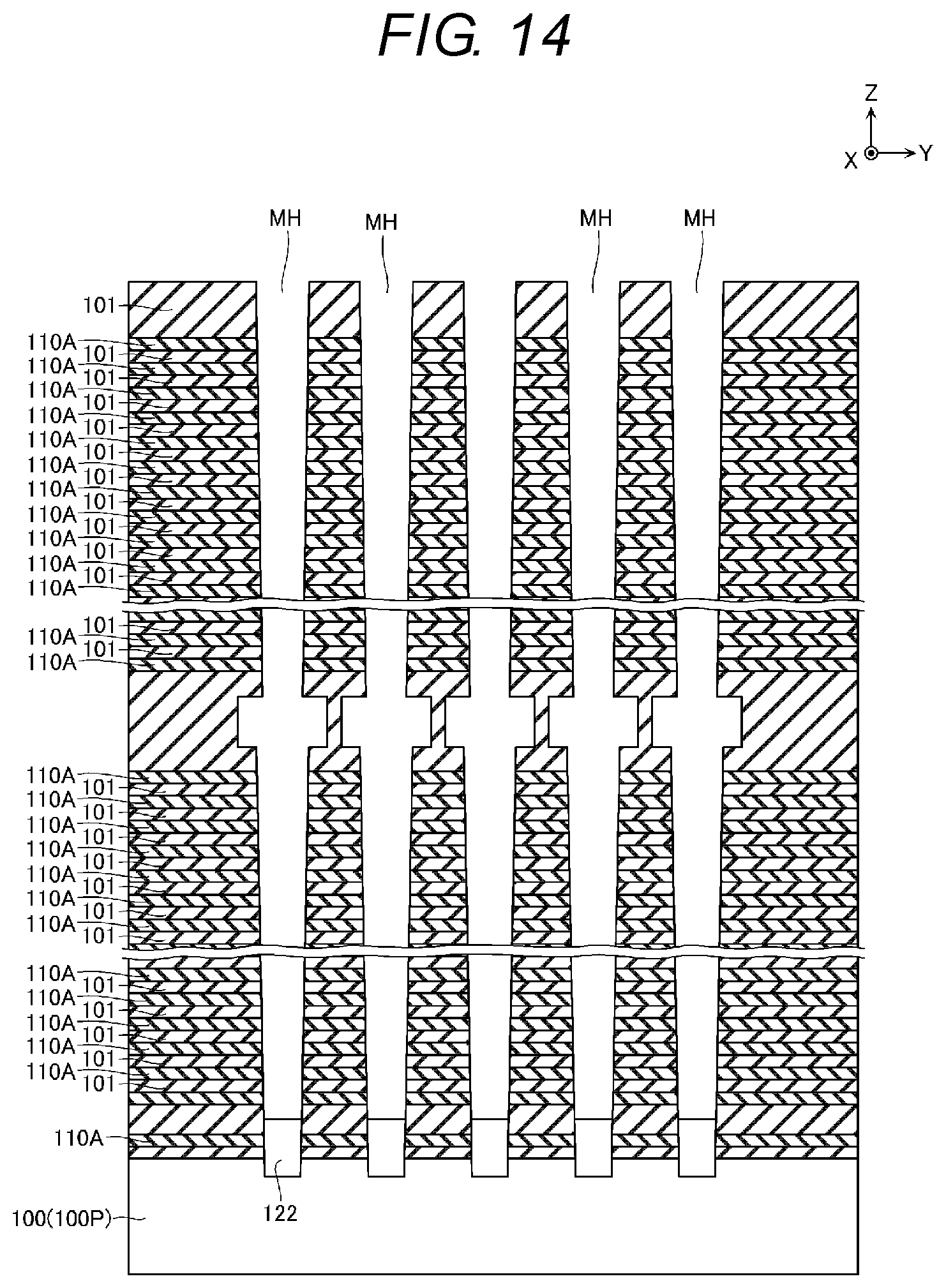 Patent US11854971 Figure 14 – Semiconductor storage device and manufacturing method thereof