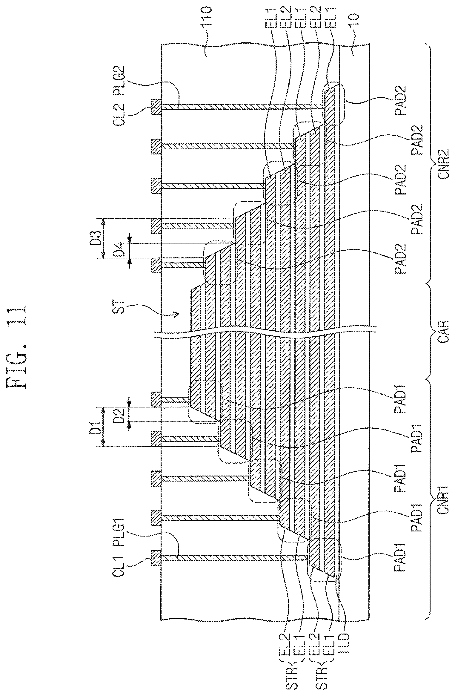 Patent US11854975 Figure 8 – Three-dimensional semiconductor device