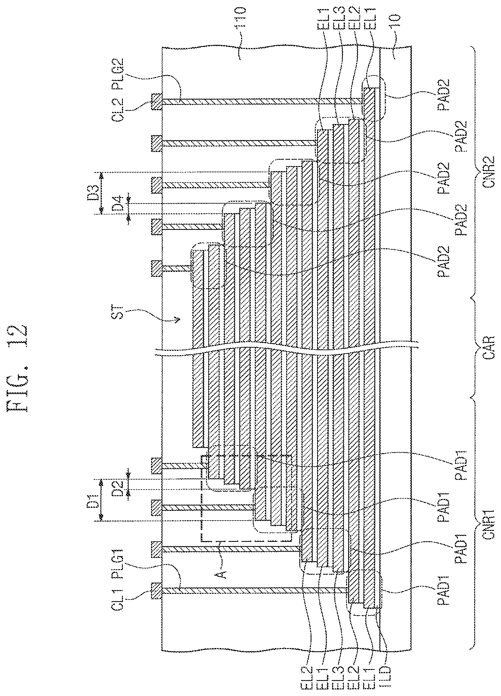 Patent US11854975 Figure 9 – Three-dimensional semiconductor device