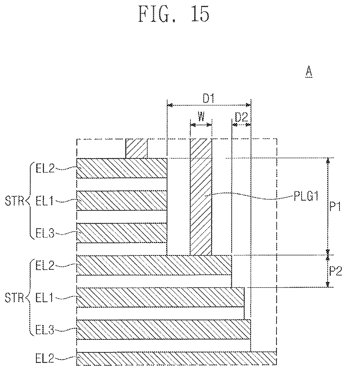 Patent US11854975 Figure 12 – Three-dimensional semiconductor device