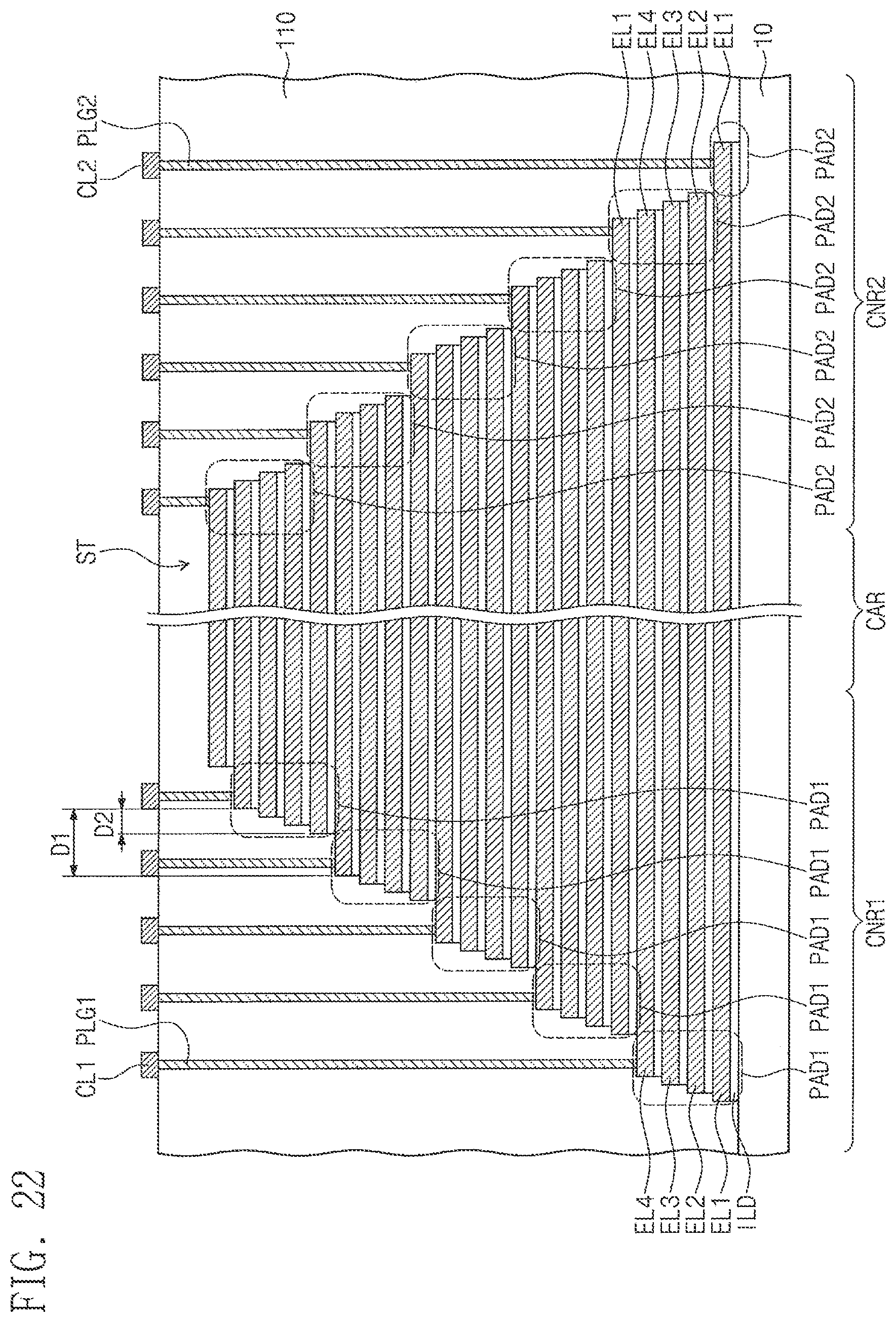 Patent US11854975 Figure 19 – Three-dimensional semiconductor device