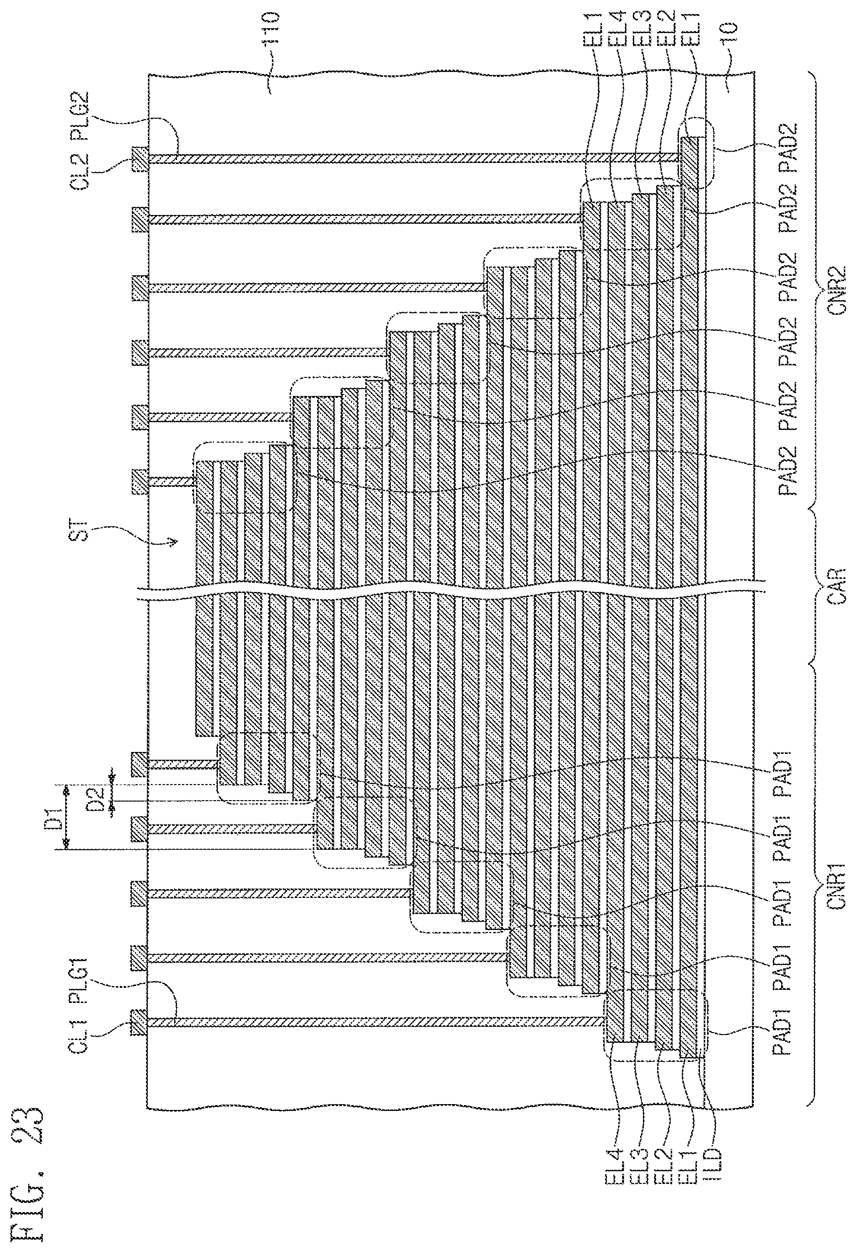 Patent US11854975 Figure 20 – Three-dimensional semiconductor device