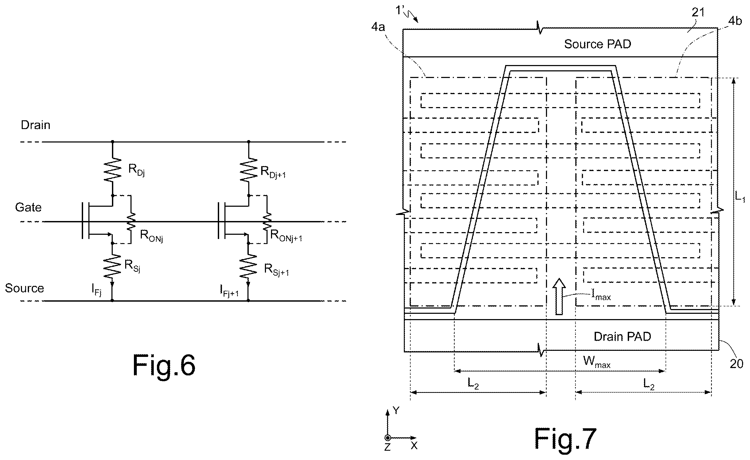 Patent US11854977 Figure 5 – GAN-based, lateral-conduction, electronic device with improved metallic layers layout