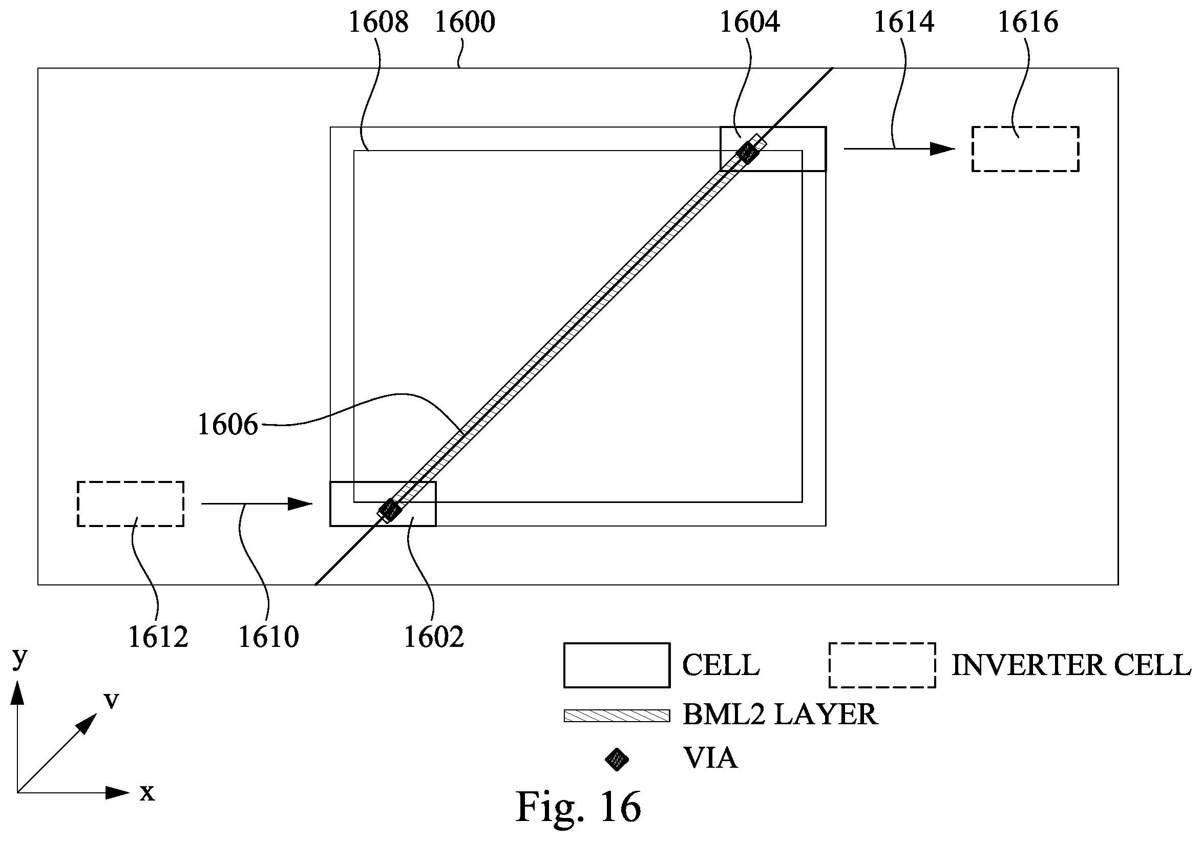Patent US11854978 Figure 14 – Diagonal backside power and signal routing for an integrated circuit