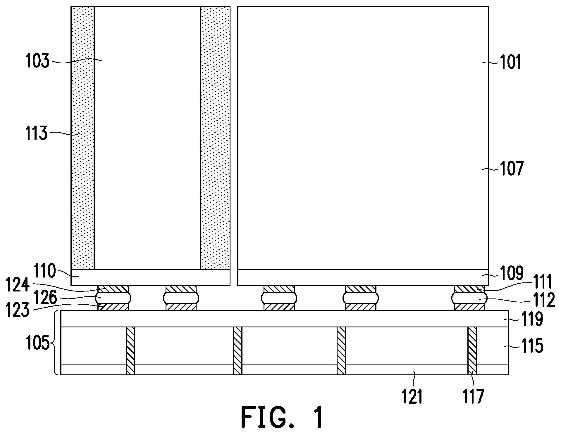 Patent US11854983 Figure 1 – Semiconductor devices and methods of manufacture