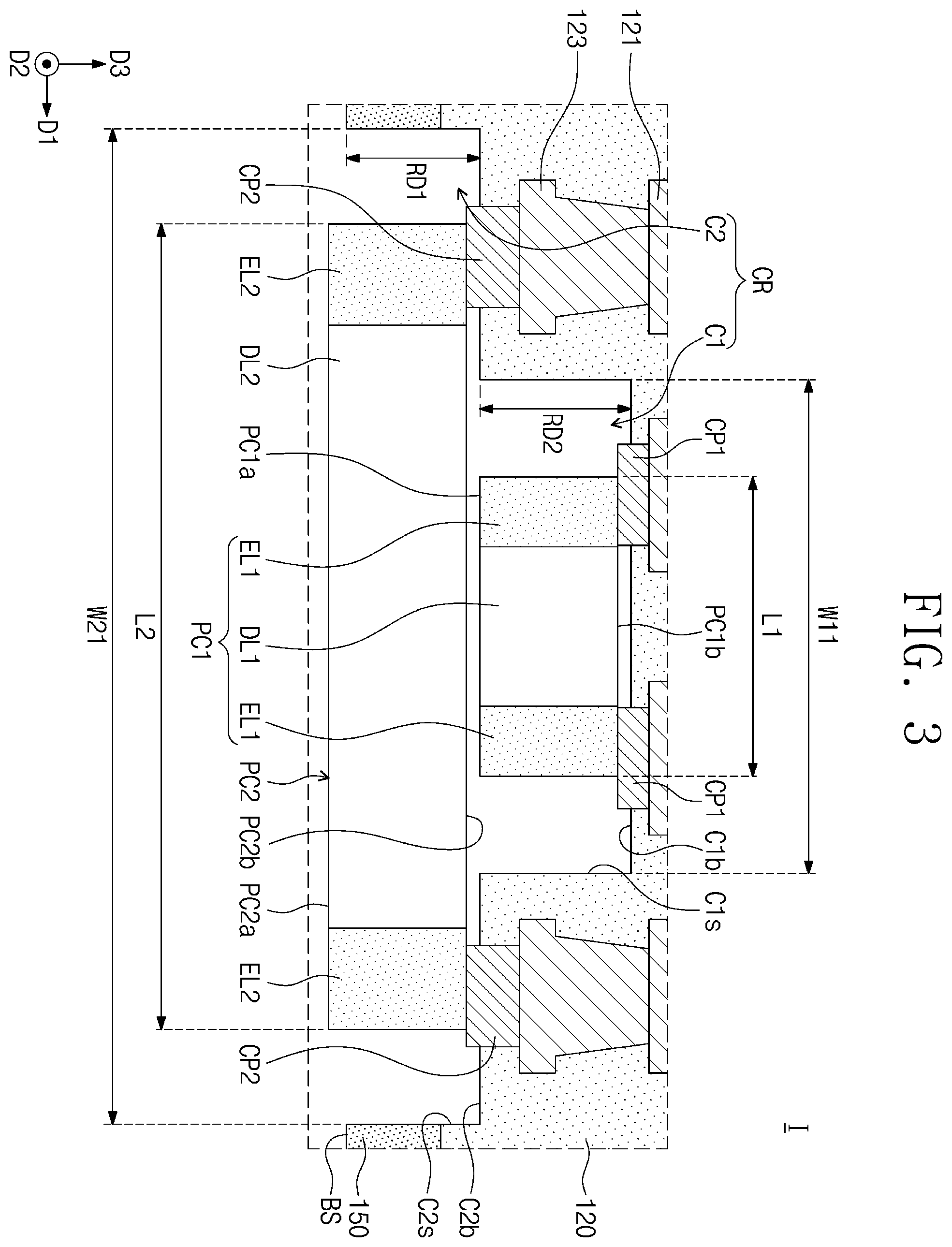 Patent US11854989 Figure 3 – Semiconductor package substrate and semiconductor package including the same