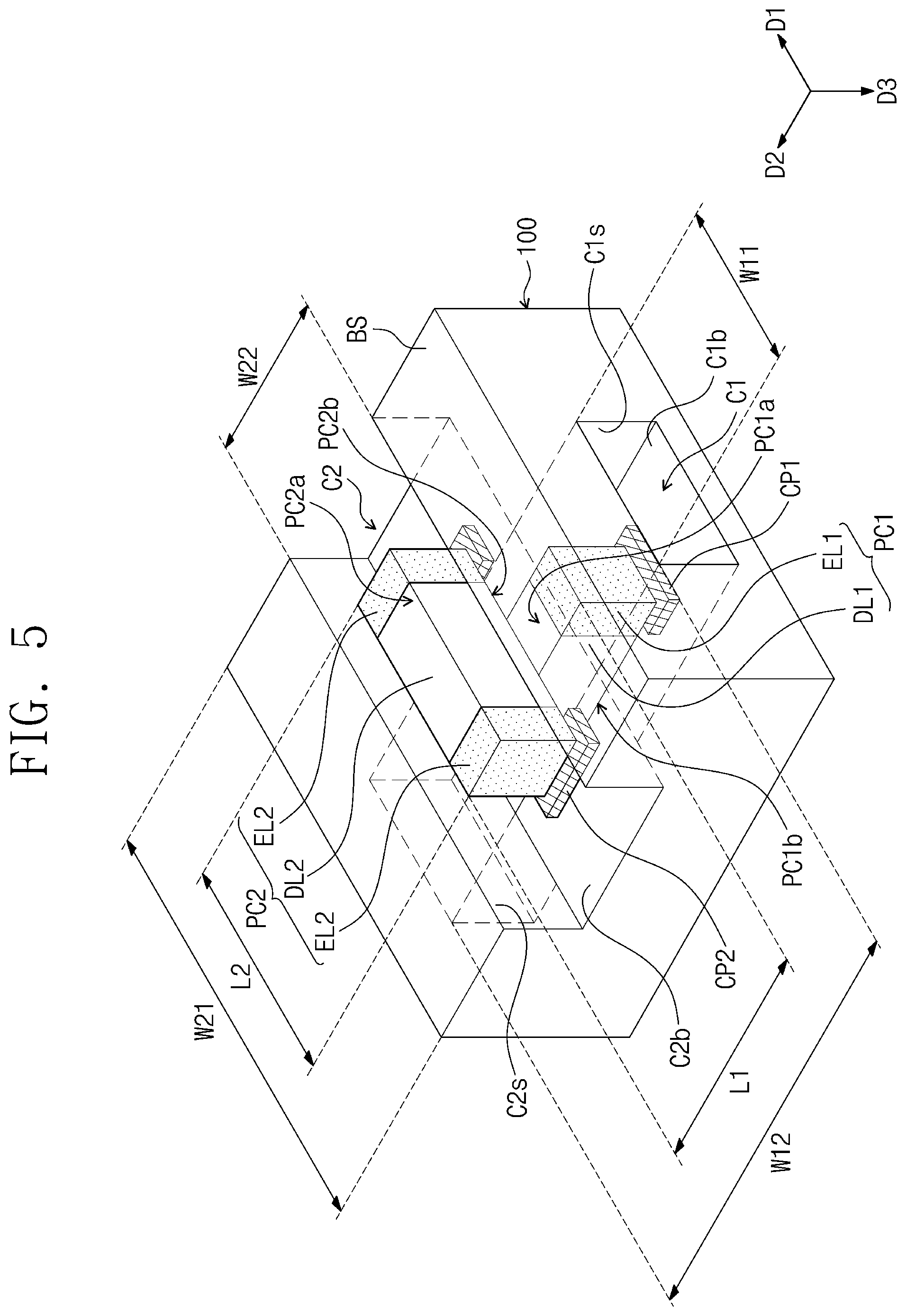 Patent US11854989 Figure 5 – Semiconductor package substrate and semiconductor package including the same