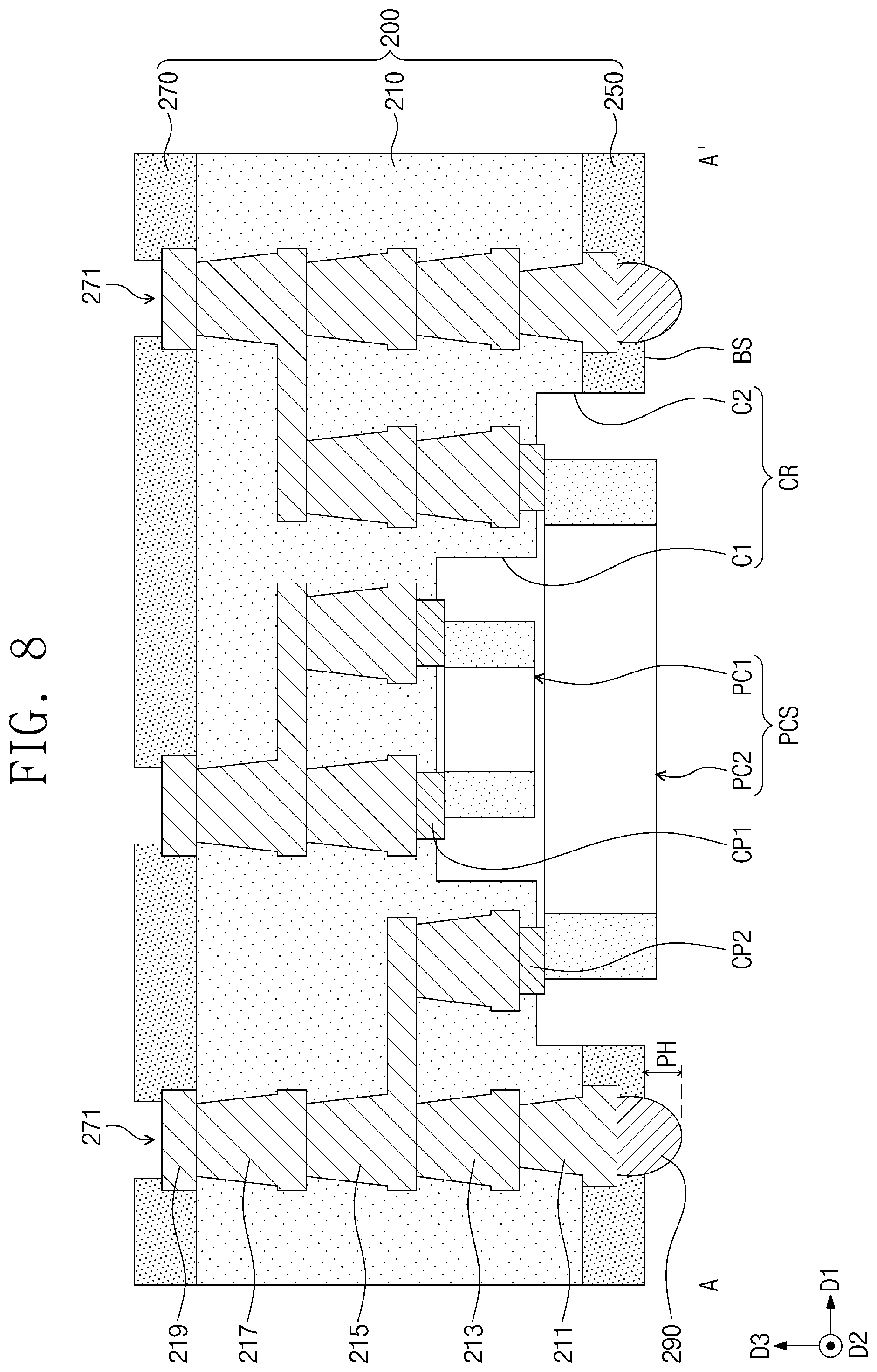 Patent US11854989 Figure 8 – Semiconductor package substrate and semiconductor package including the same