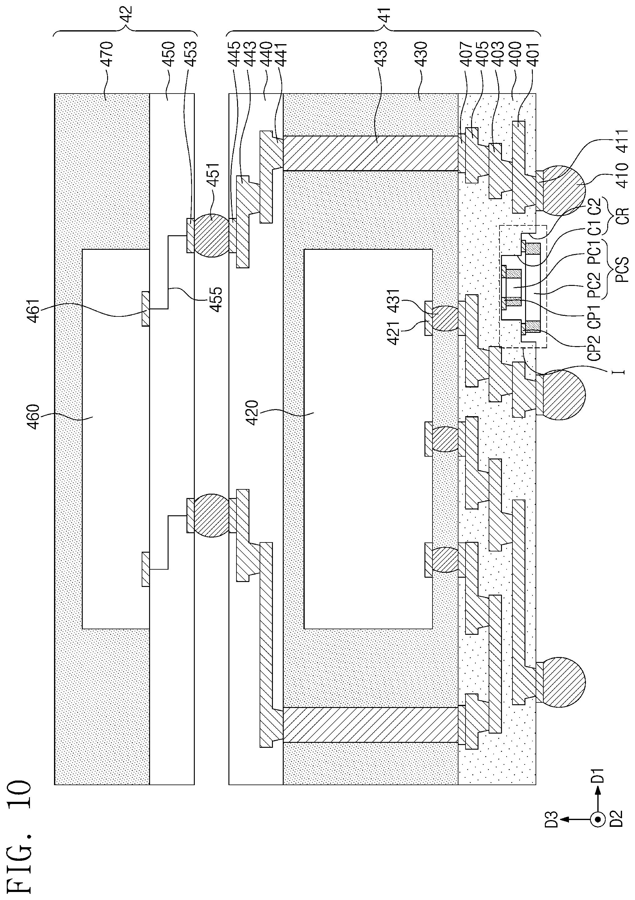 Patent US11854989 Figure 10 – Semiconductor package substrate and semiconductor package including the same