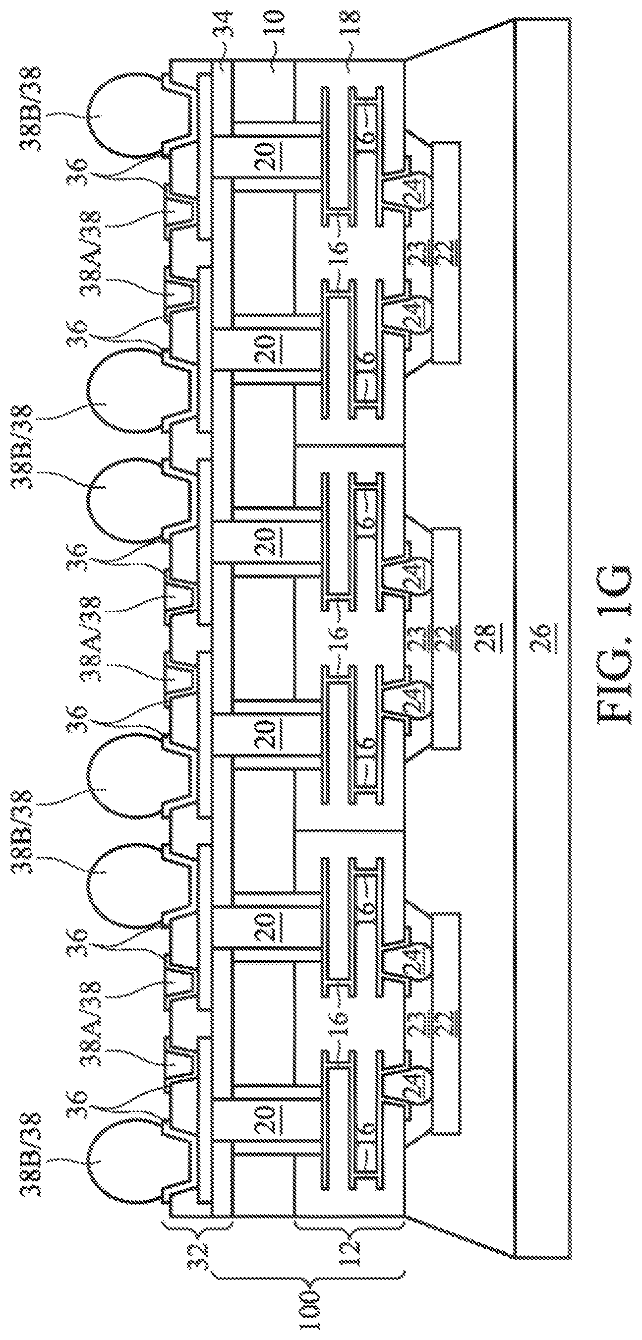 Patent US11854990 Figure 7 – Method for forming a semiconductor device having TSV formed through a silicon interposer and a second silicon substrate with cavity covering a second die