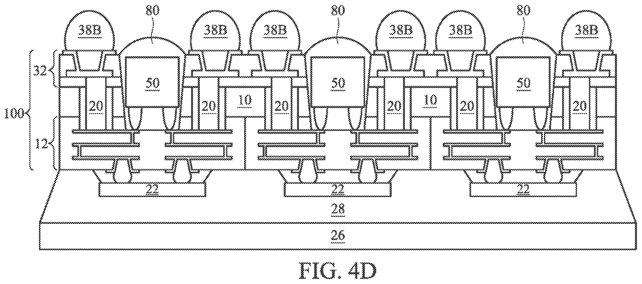 Patent US11854990 Figure 20 – Method for forming a semiconductor device having TSV formed through a silicon interposer and a second silicon substrate with cavity covering a second die
