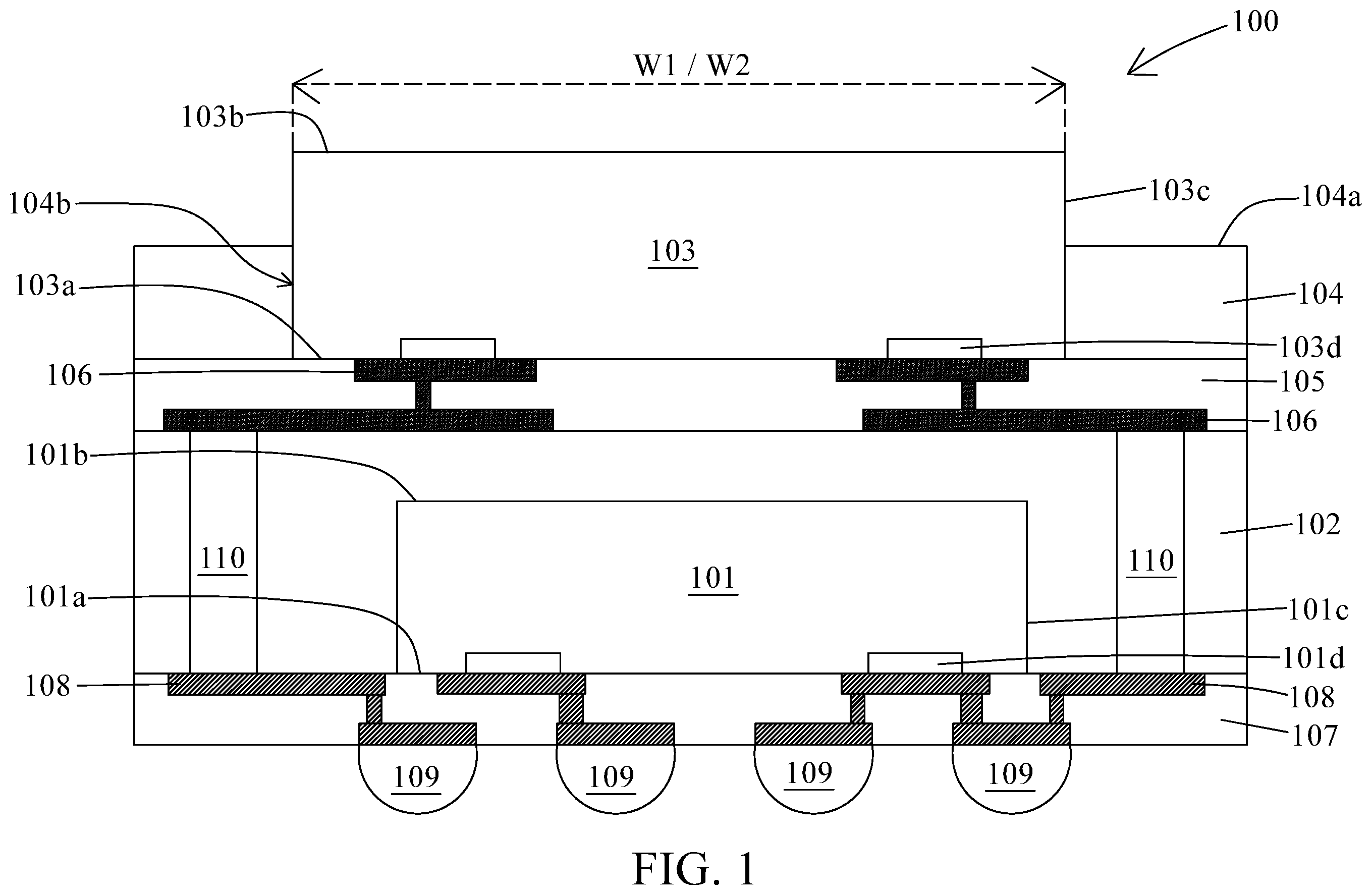 Patent US11854992 Figure 1 – Semiconductor structure and manufacturing method thereof