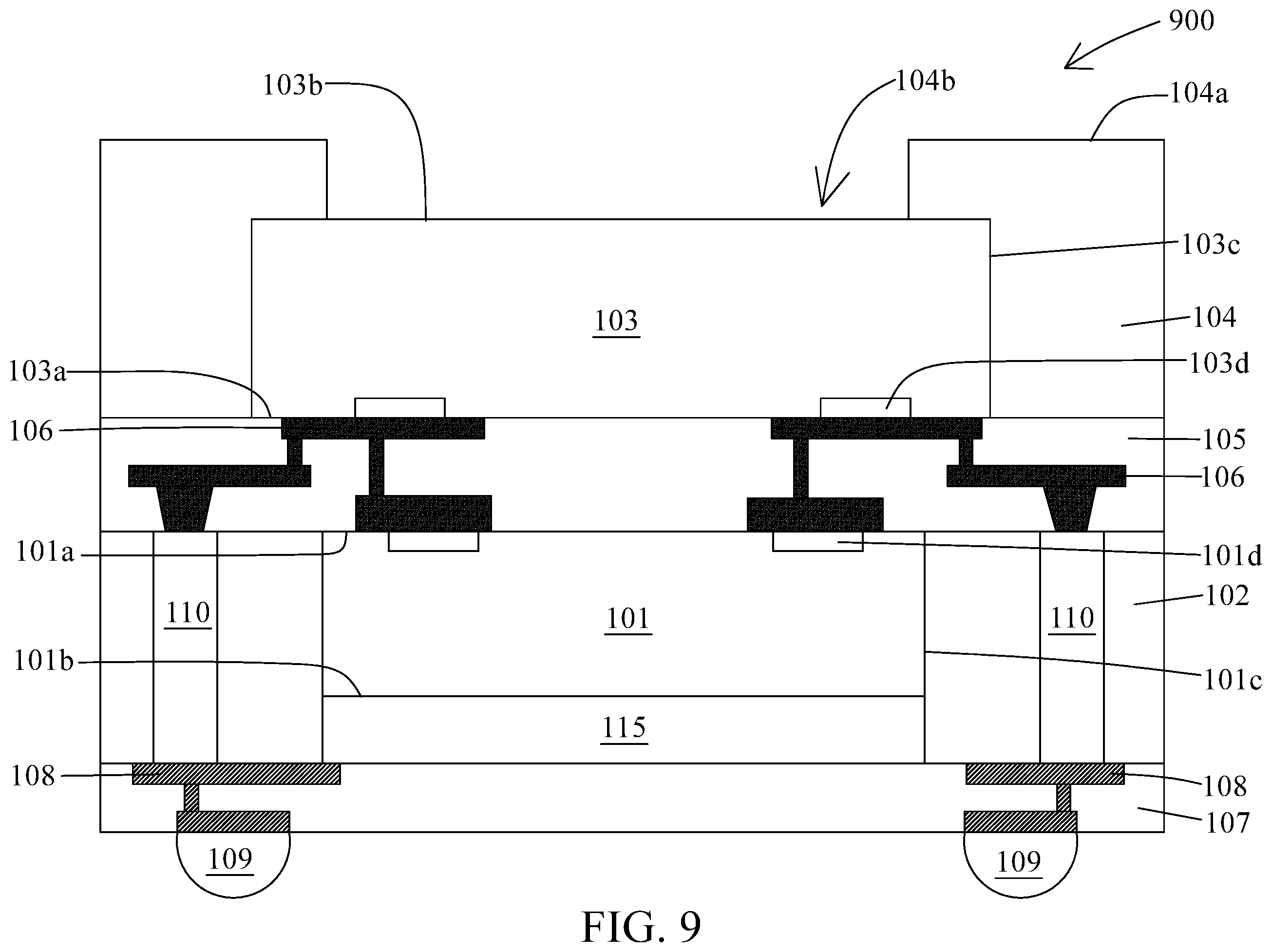 Patent US11854992 Figure 9 – Semiconductor structure and manufacturing method thereof