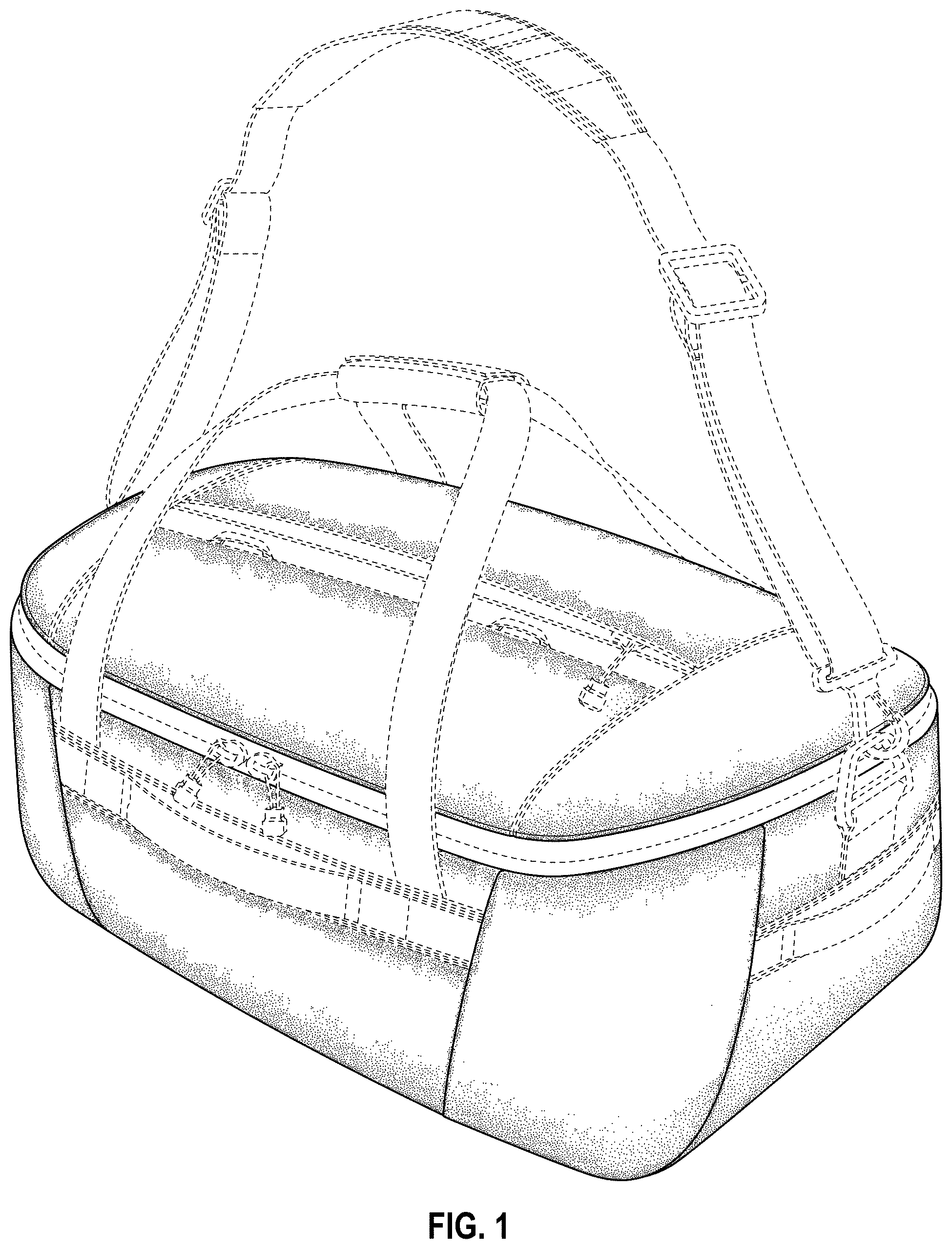 Patent USD0999524 Figure 1 – Duffel bag