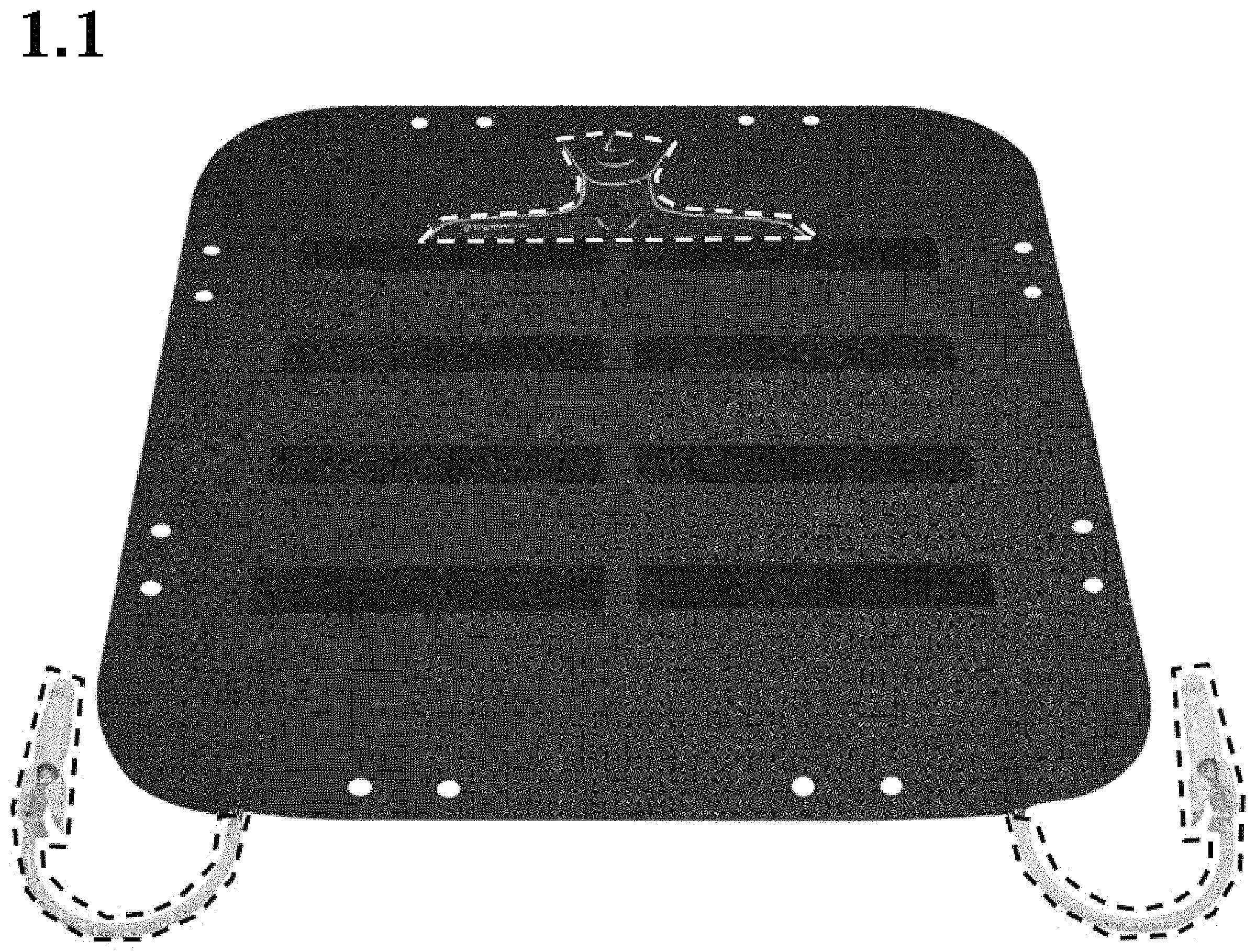 Patent USD0999567 Figure 1 – Turning aid air mattress with a left and a right inflatable chamber